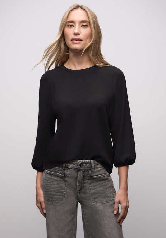 Street One - Jacquard Shirt - Farbe: Black