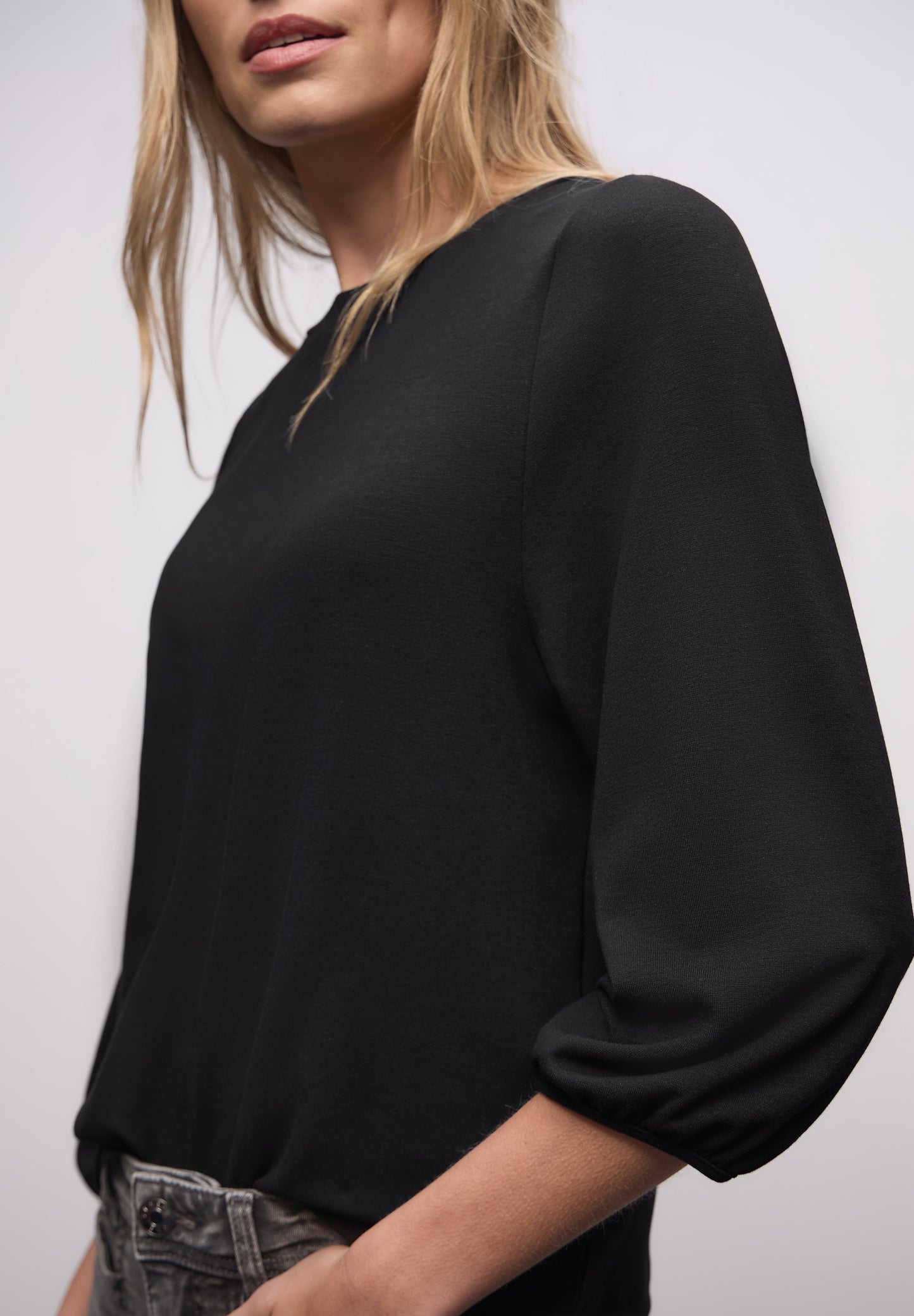 Street One - Jacquard Shirt - Farbe: Black