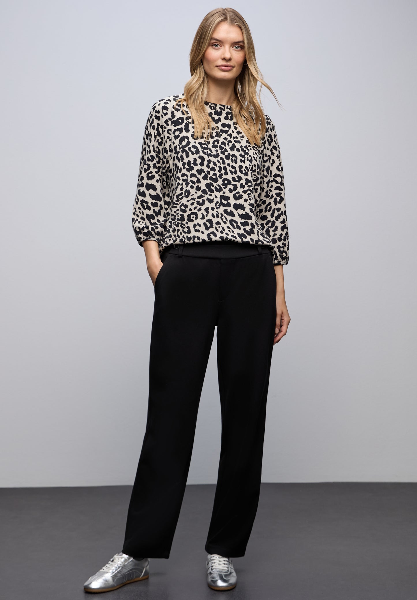 Street One - Gemustertes Jacquard Shirt - Farbe: soft beige