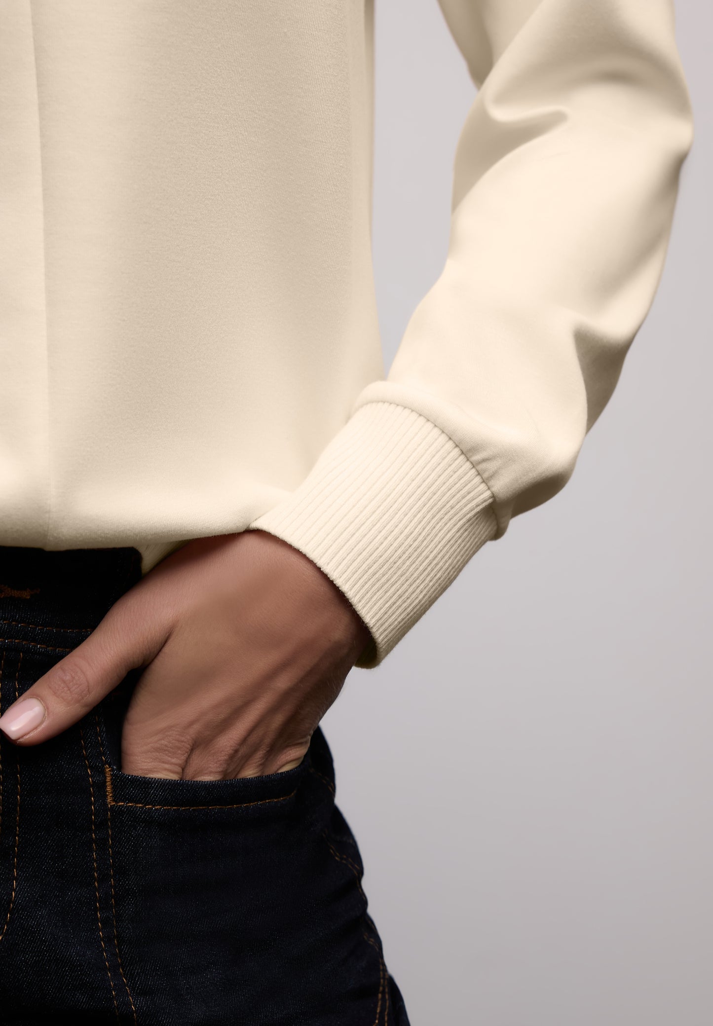 Street One - Shirt mit Ripp-Details - Farbe: soft beige