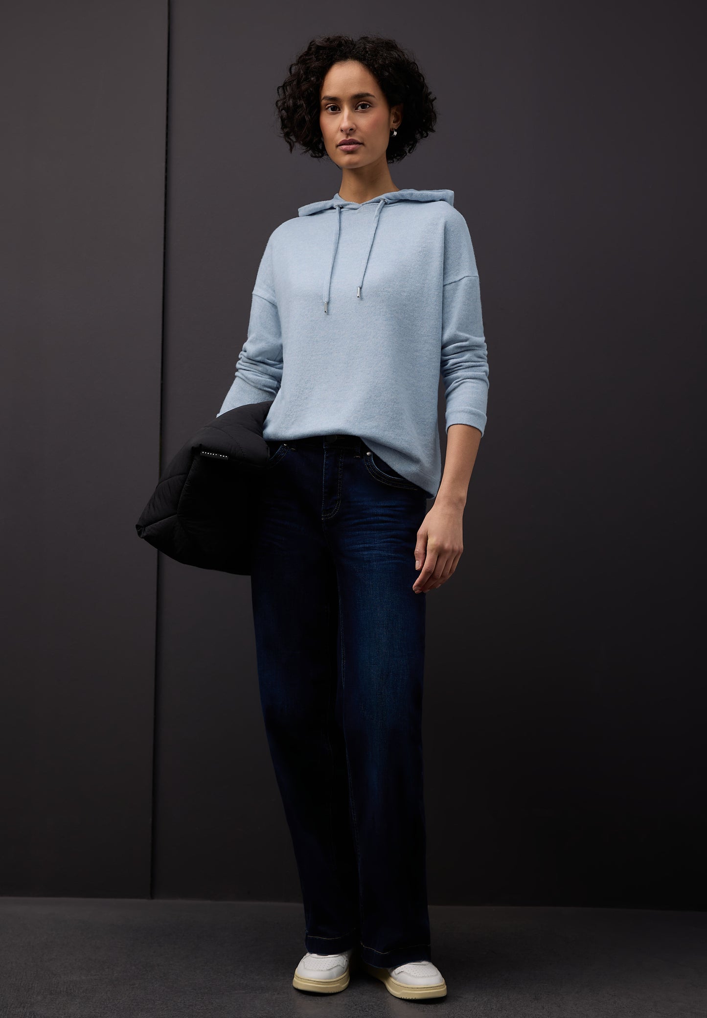 Street One - Melange Hoodie Shirt - Farbe: frosted blue mel.