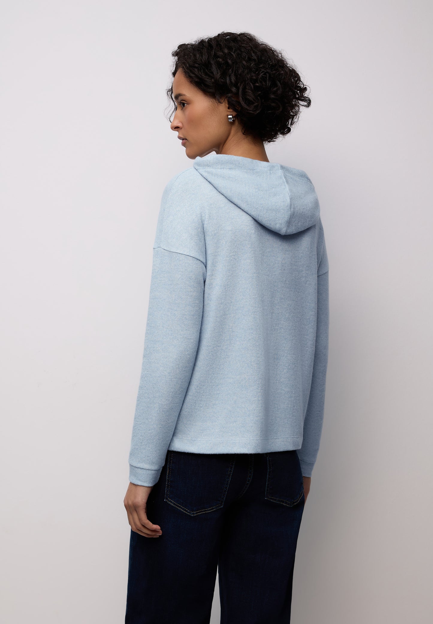 Street One - Melange Hoodie Shirt - Farbe: frosted blue mel.