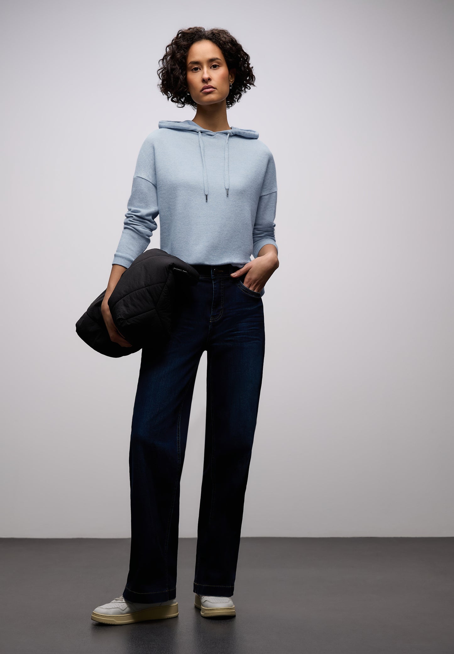 Street One - Melange Hoodie Shirt - Farbe: frosted blue mel.