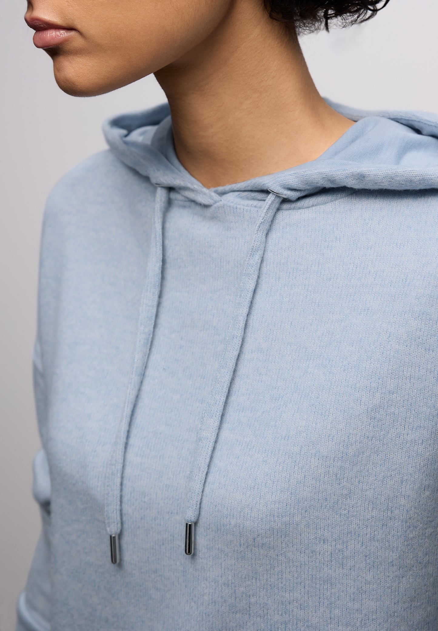 Street One - Melange Hoodie Shirt - Farbe: frosted blue mel.