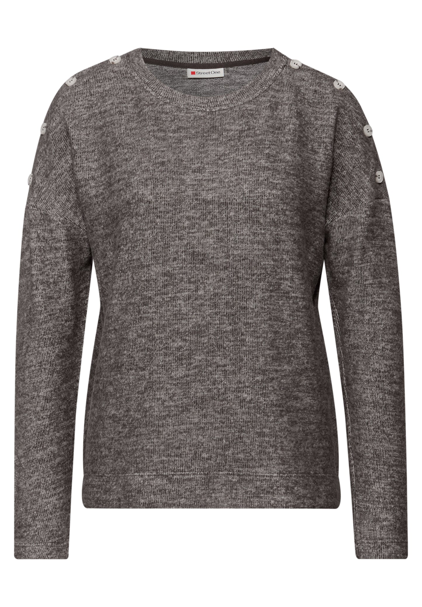 Street One - Softes Shirt mit Knöpfen - Farbe: rustic brown mel.