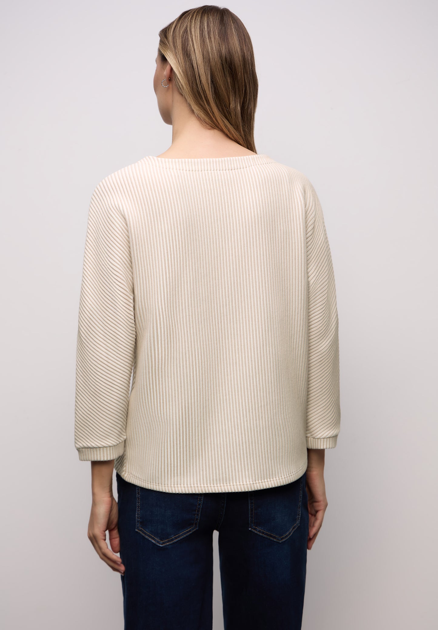 Street One - Two-Tone Strukturshirt - Farbe: off white