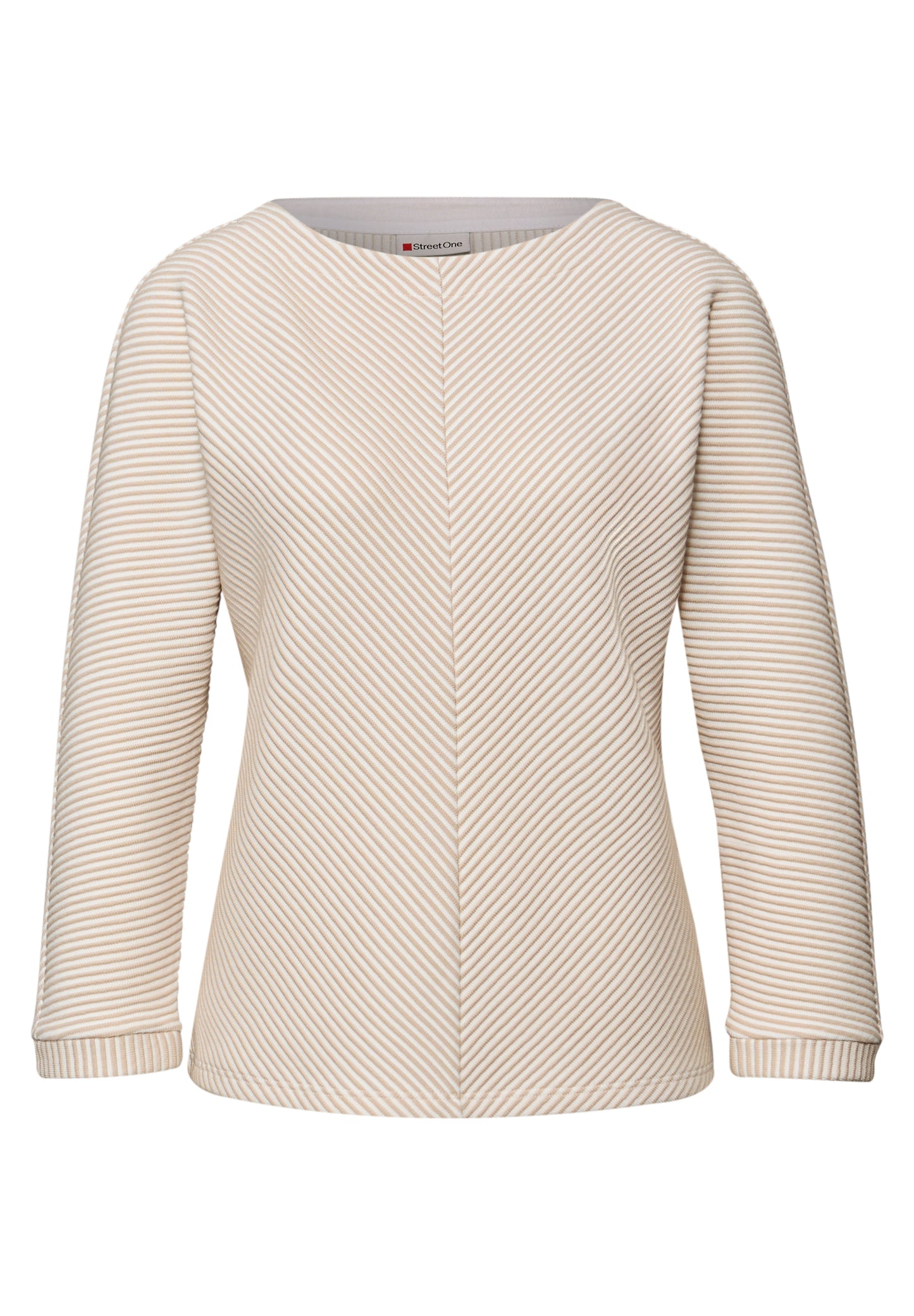 Street One - Two-Tone Strukturshirt - Farbe: off white