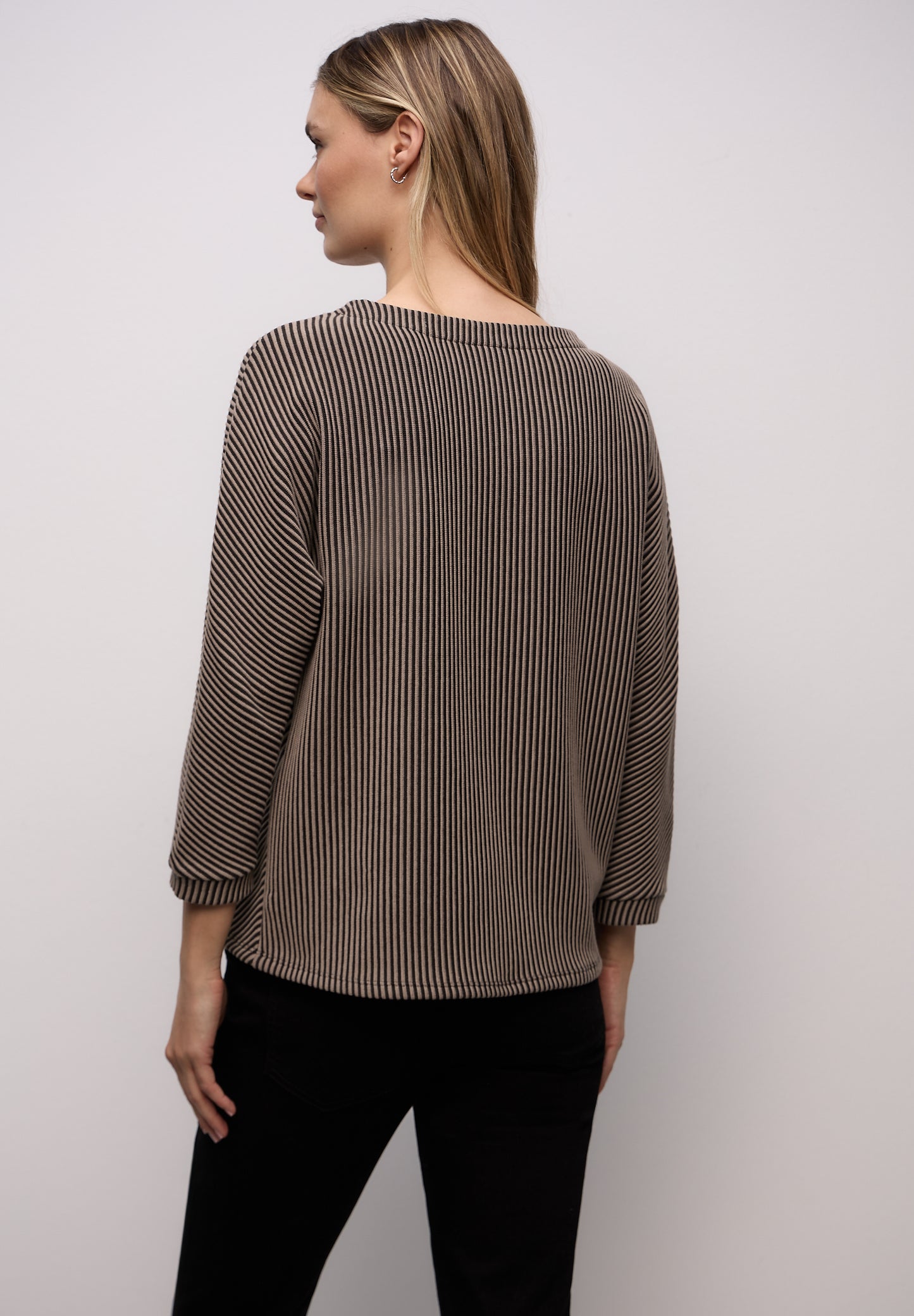 Street One - Two-Tone Strukturshirt - Farbe: darkest brown