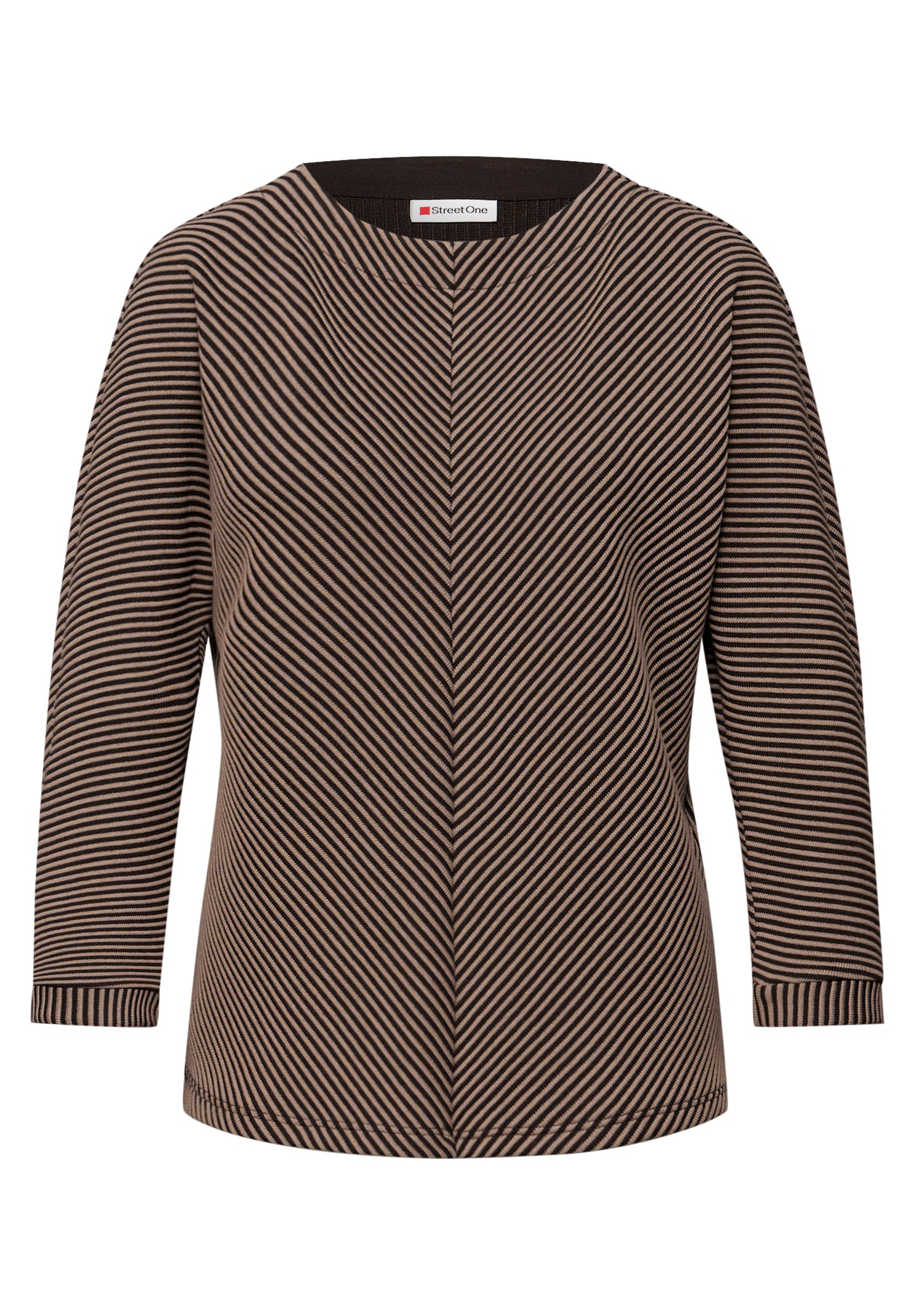 Street One - Two-Tone Strukturshirt - Farbe: darkest brown