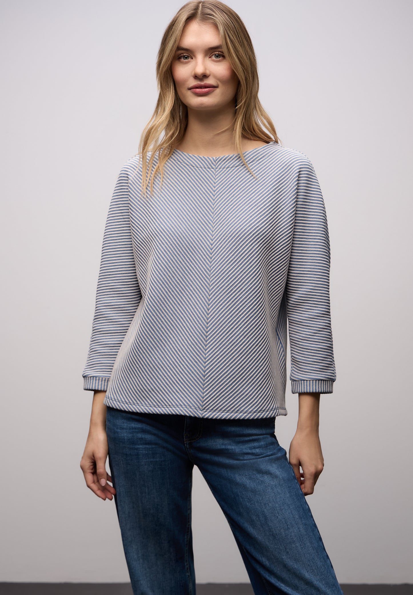 Street One - Two-Tone Strukturshirt - Farbe: frosted blue
