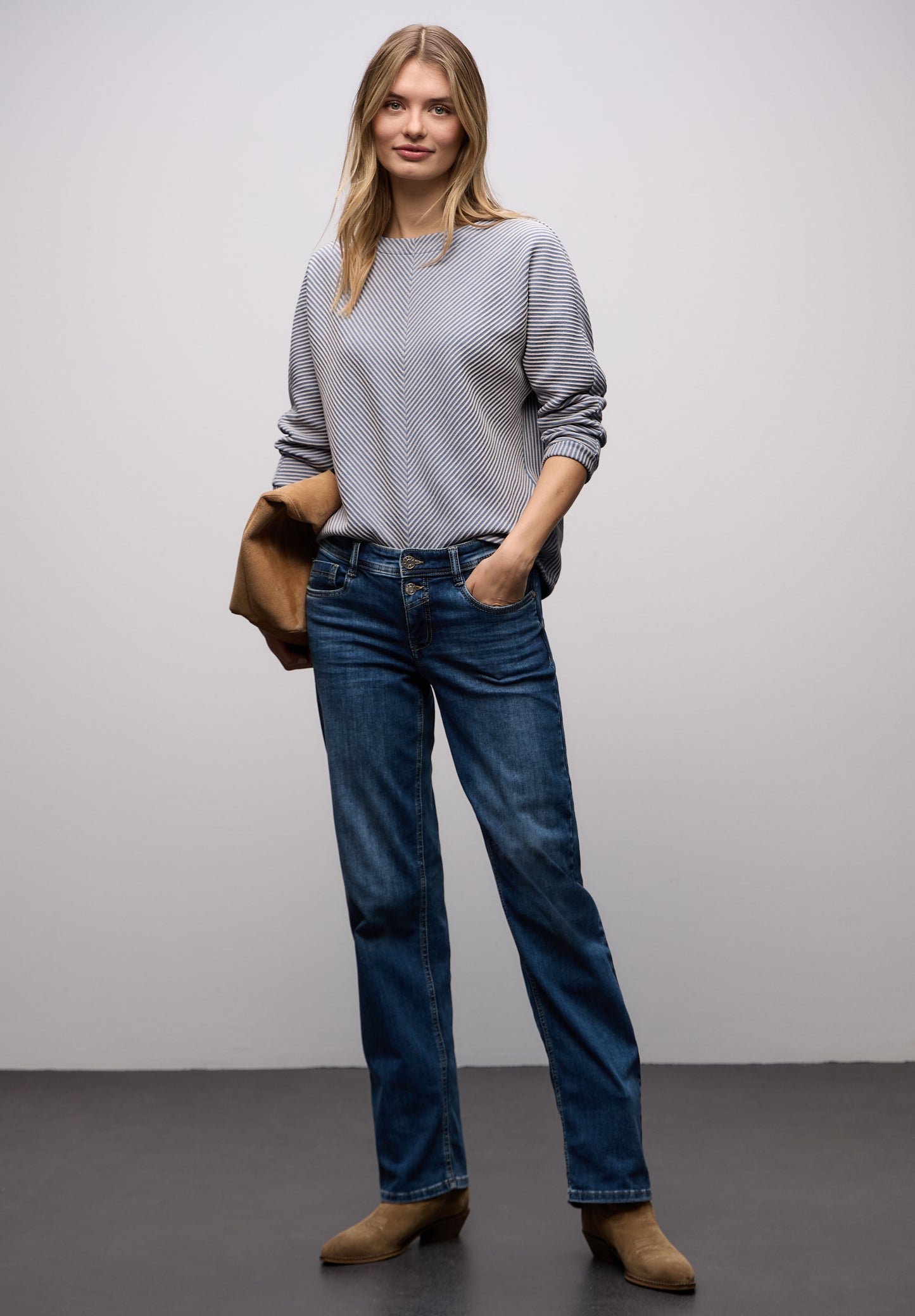 Street One - Two-Tone Strukturshirt - Farbe: frosted blue