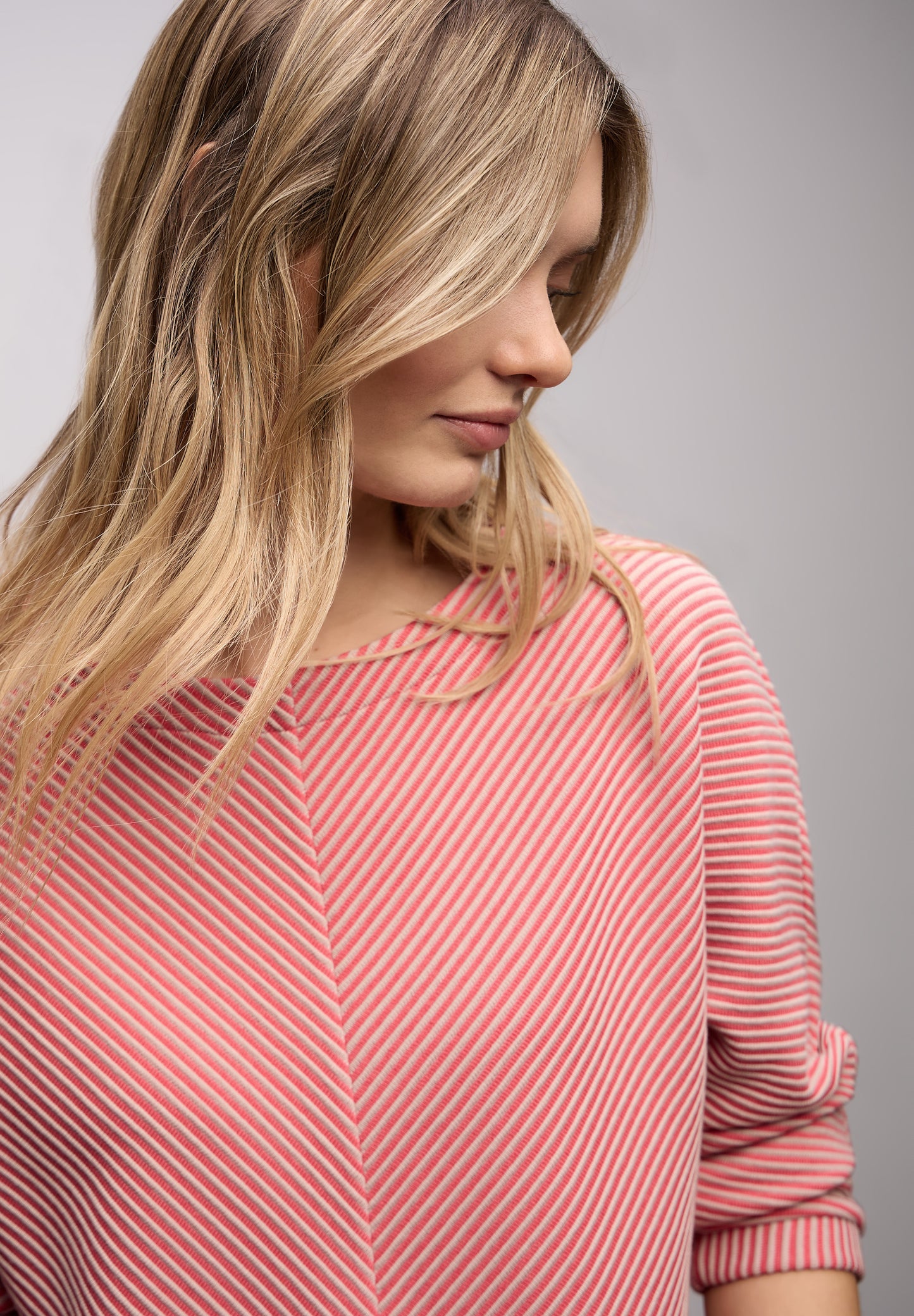 Street One - Two-Tone Strukturshirt - Farbe: striking coral