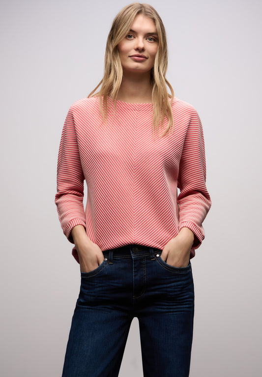 Street One - Two-Tone Strukturshirt - Farbe: striking coral