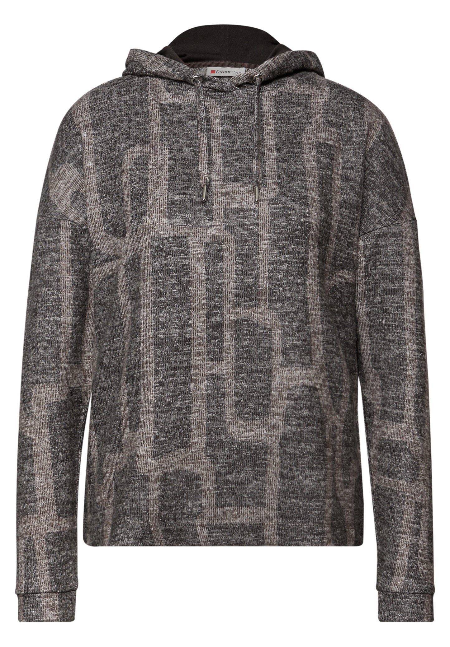 Street One - Gemusterter Hoodie Shirt - Farbe: darkest brown
