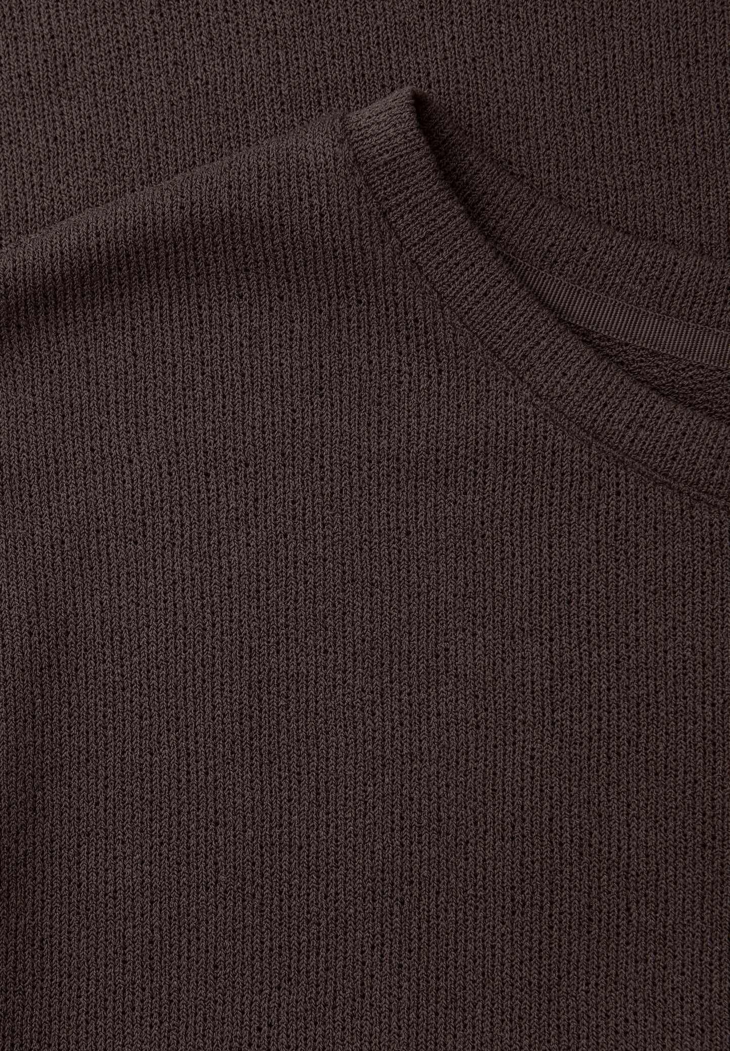 Street One - T-Shirt mit Rundhals im Strick-Look - Farbe: espresso brown