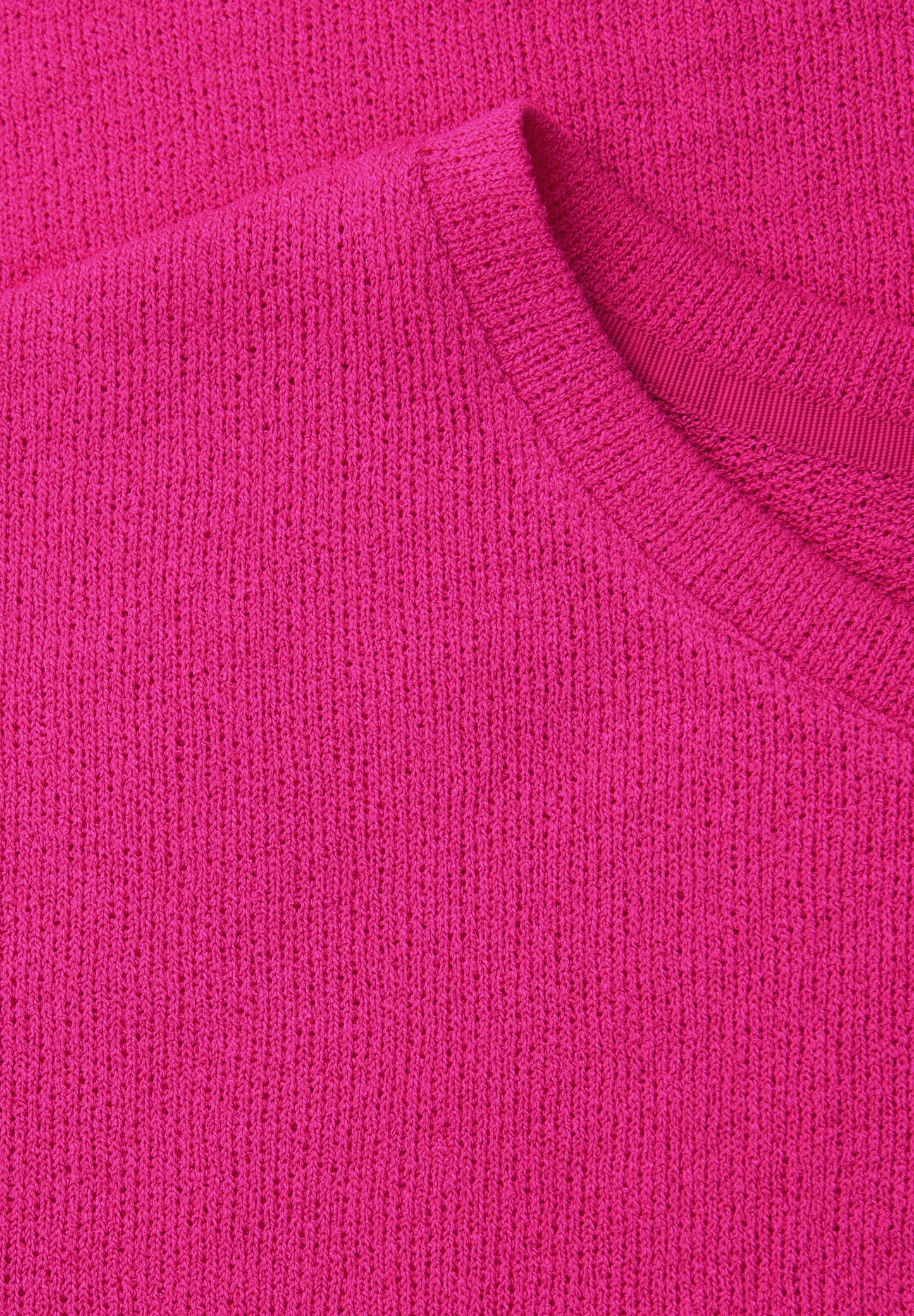 Street One - T-Shirt mit Rundhals im Strick-Look - Farbe: magenta dream