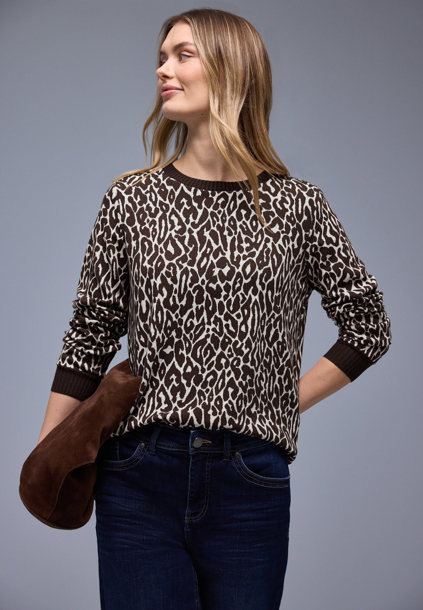 Street One - Leo Jacquard Shirt - Farbe: molten earth