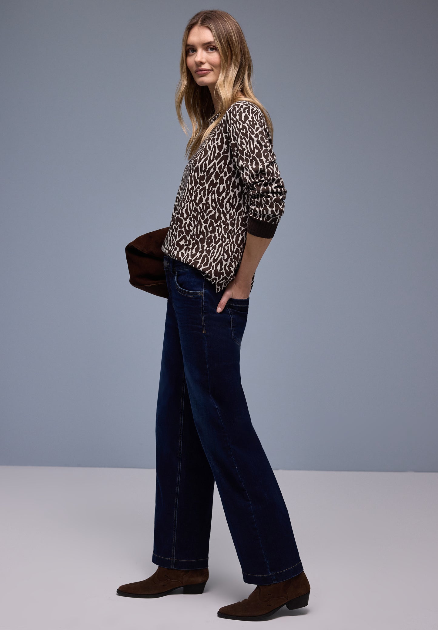 Street One - Leo Jacquard Shirt - Farbe: molten earth