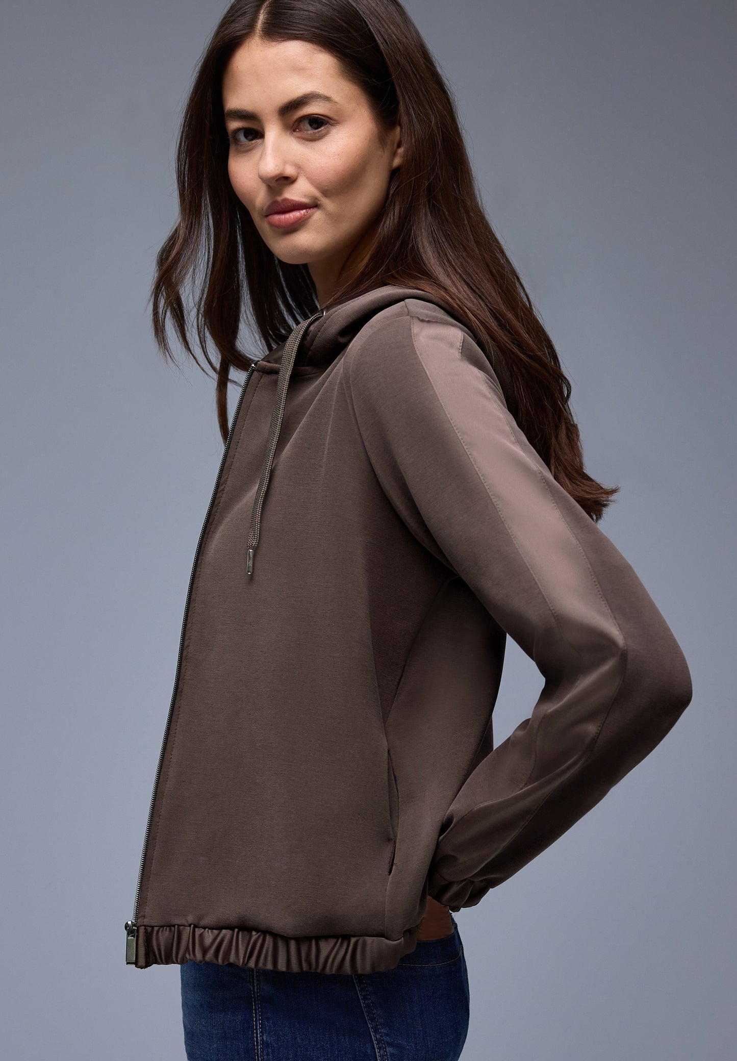 Street One - Hoodie Jacke - Farbe: molten earth