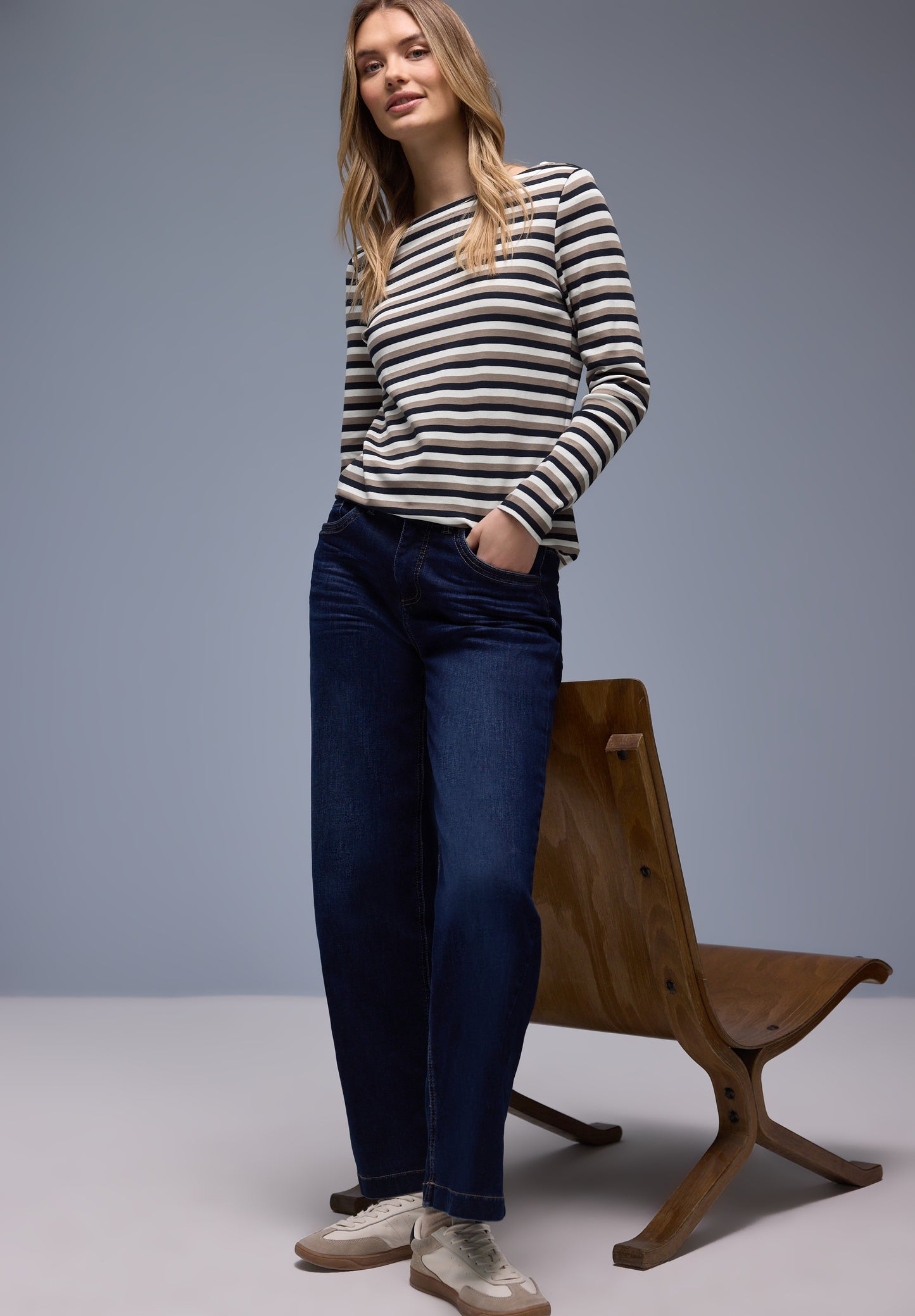 Street One - Damen Streifen Shirt - Blau