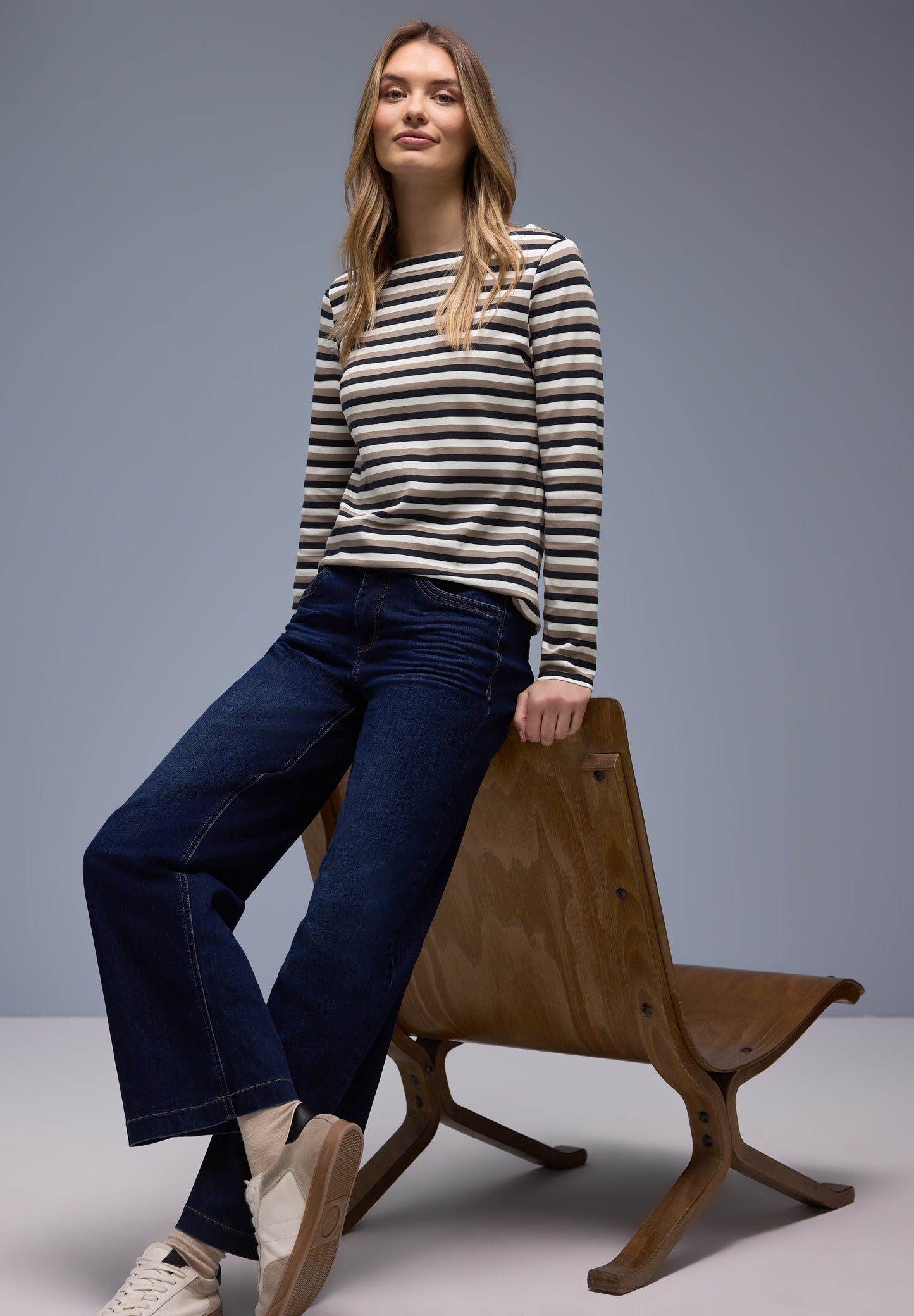 Street One - Damen Streifen Shirt - Blau