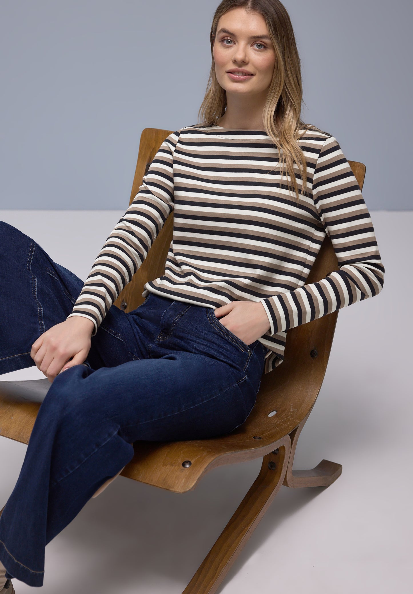 Street One - Damen Streifen Shirt - Blau