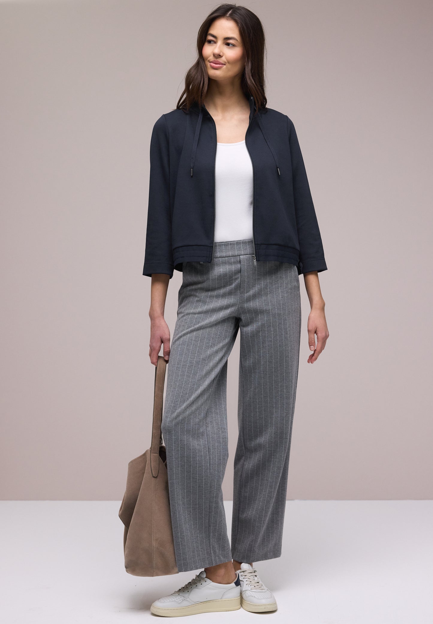 Street One Damen Zipper Jacke - dunkelblau