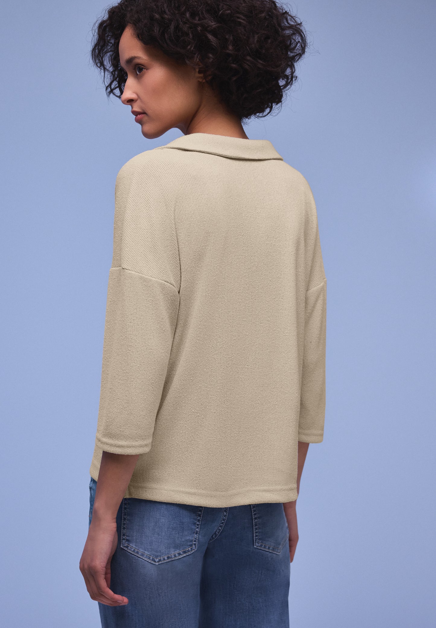 Street One Damen Shirt in Unifarbe - Farbe: cotton beige