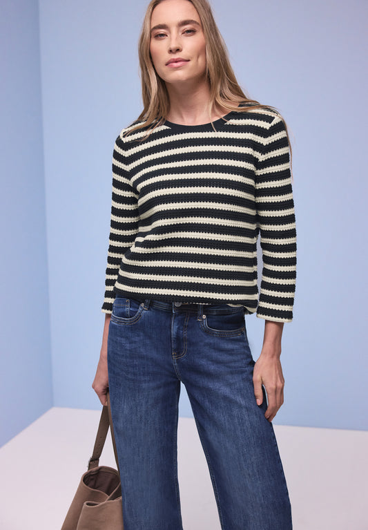 Street One - Gestreiftes Shirt - Farbe: shadowed navy