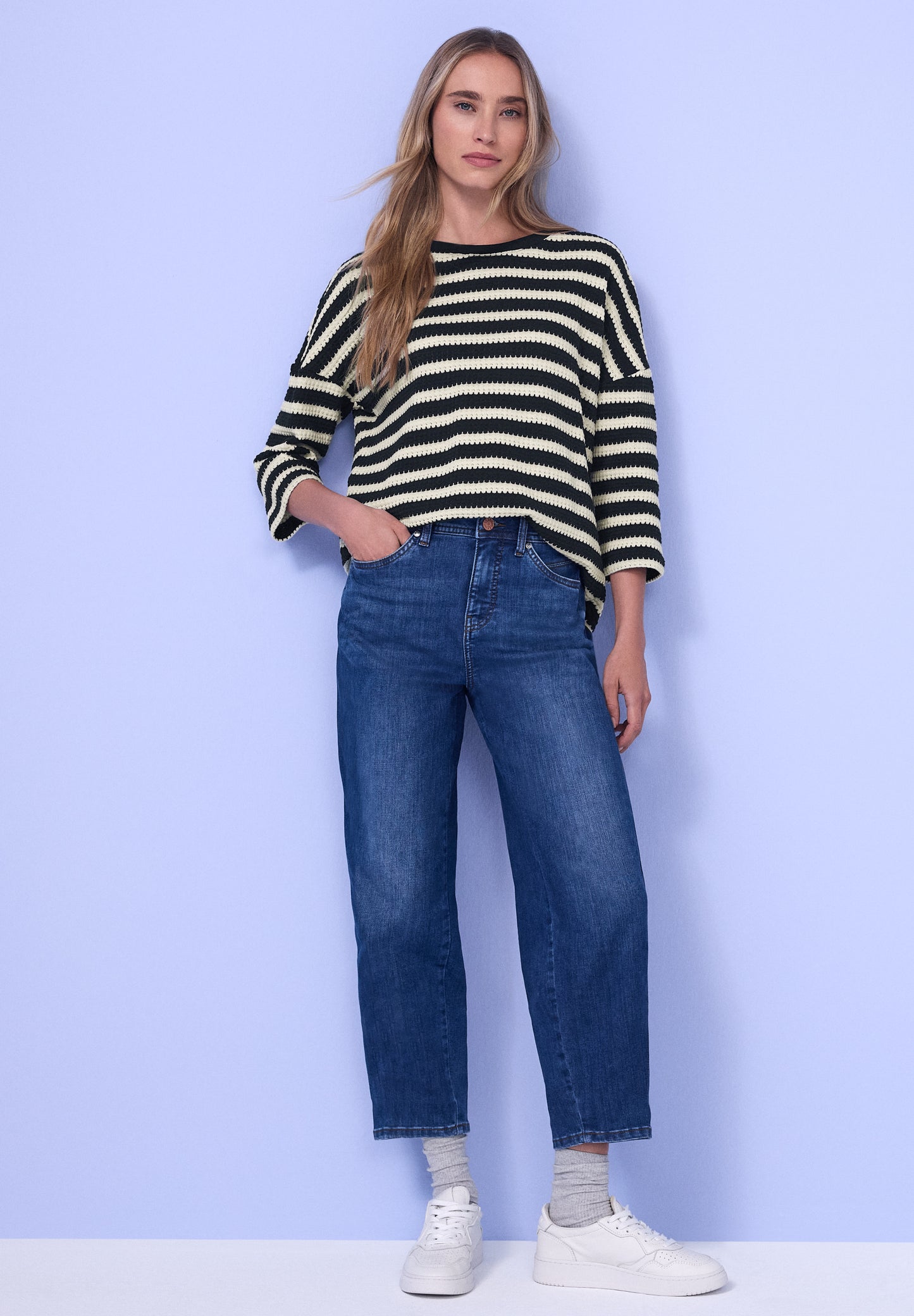 Street One Damen Shirt mit Muster - Blau