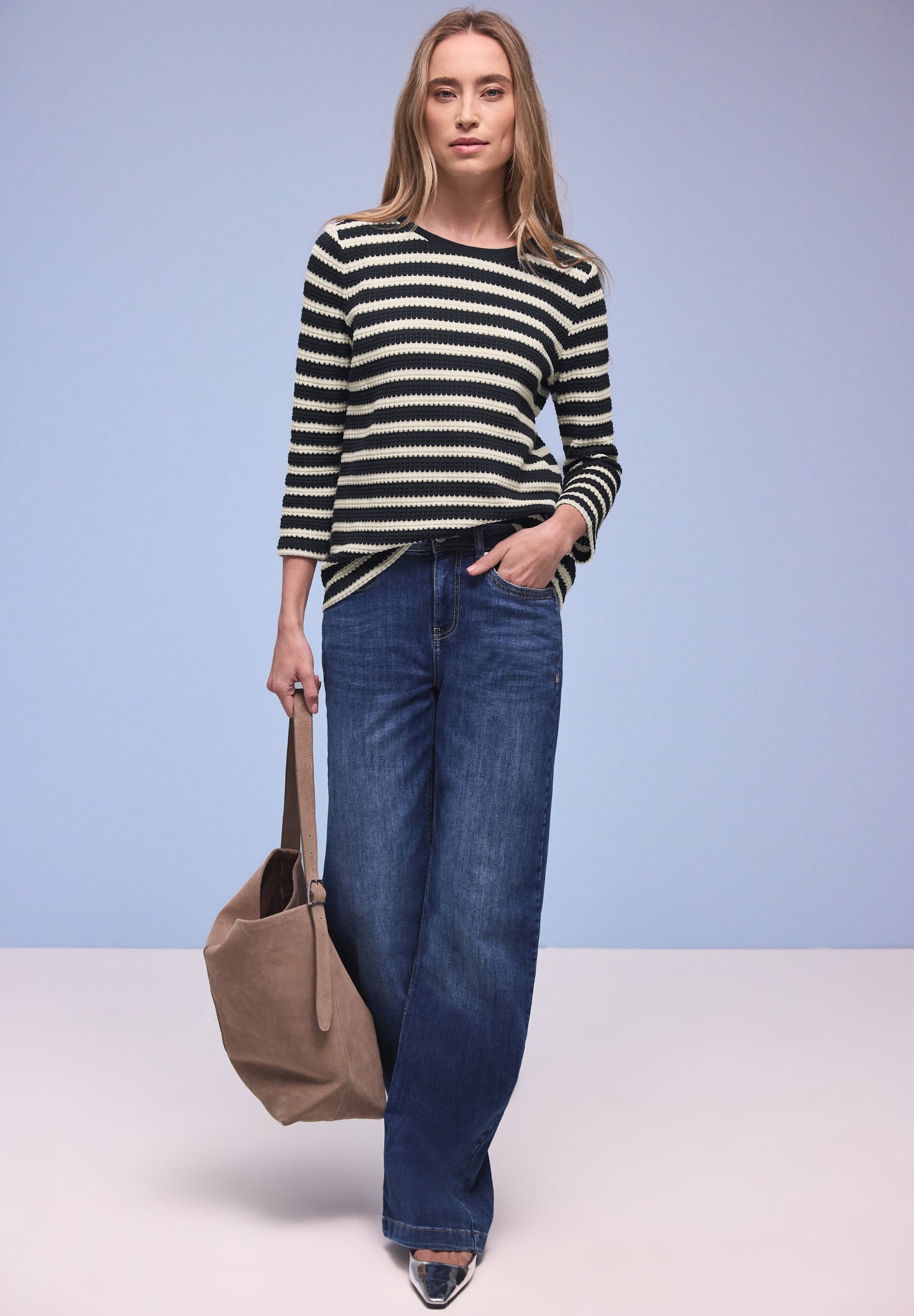 Street One Damen Shirt mit Muster - Blau