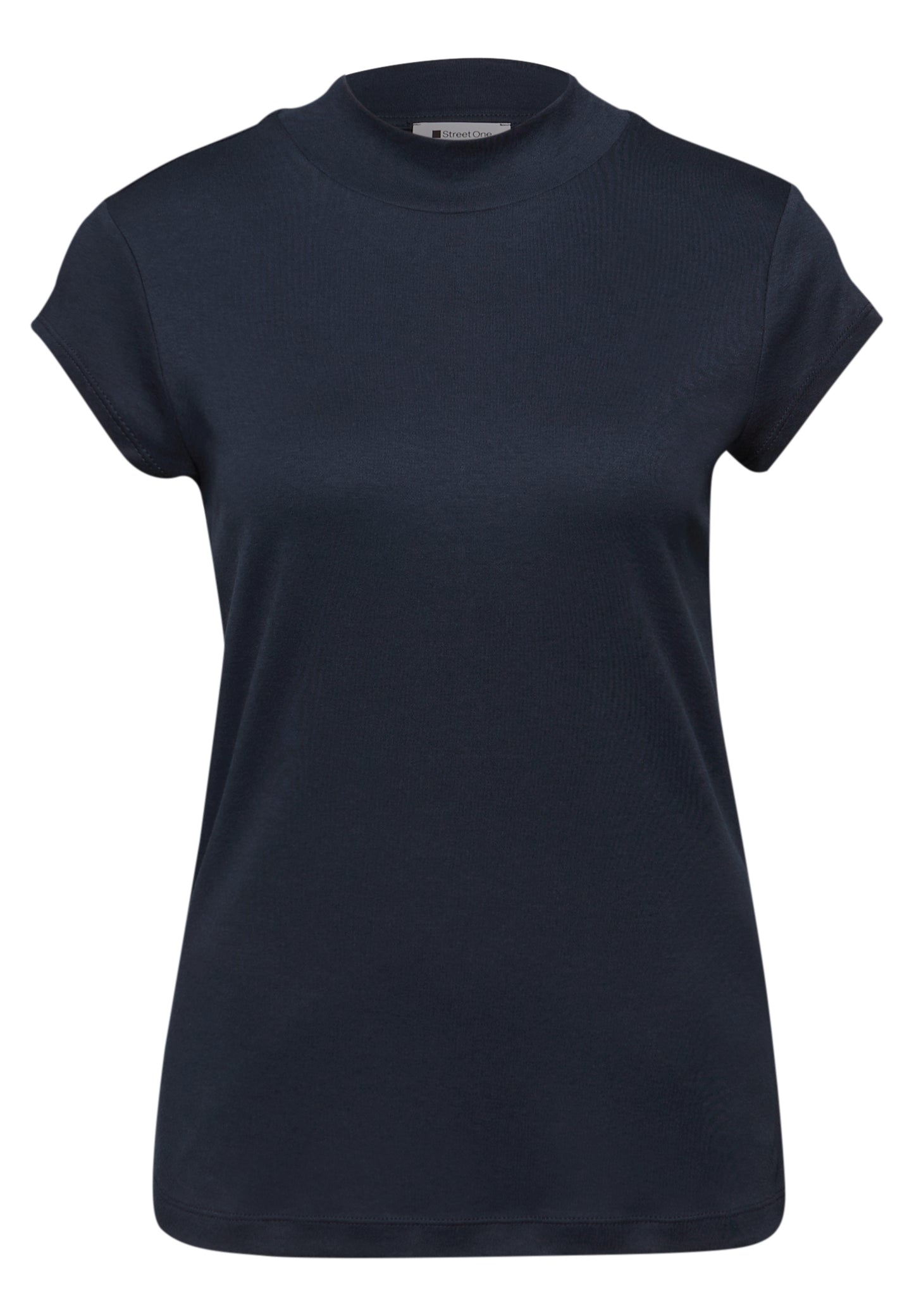 Street One - Basic T-Shirt mit Turtle Neck - Farbe: shadowed navy