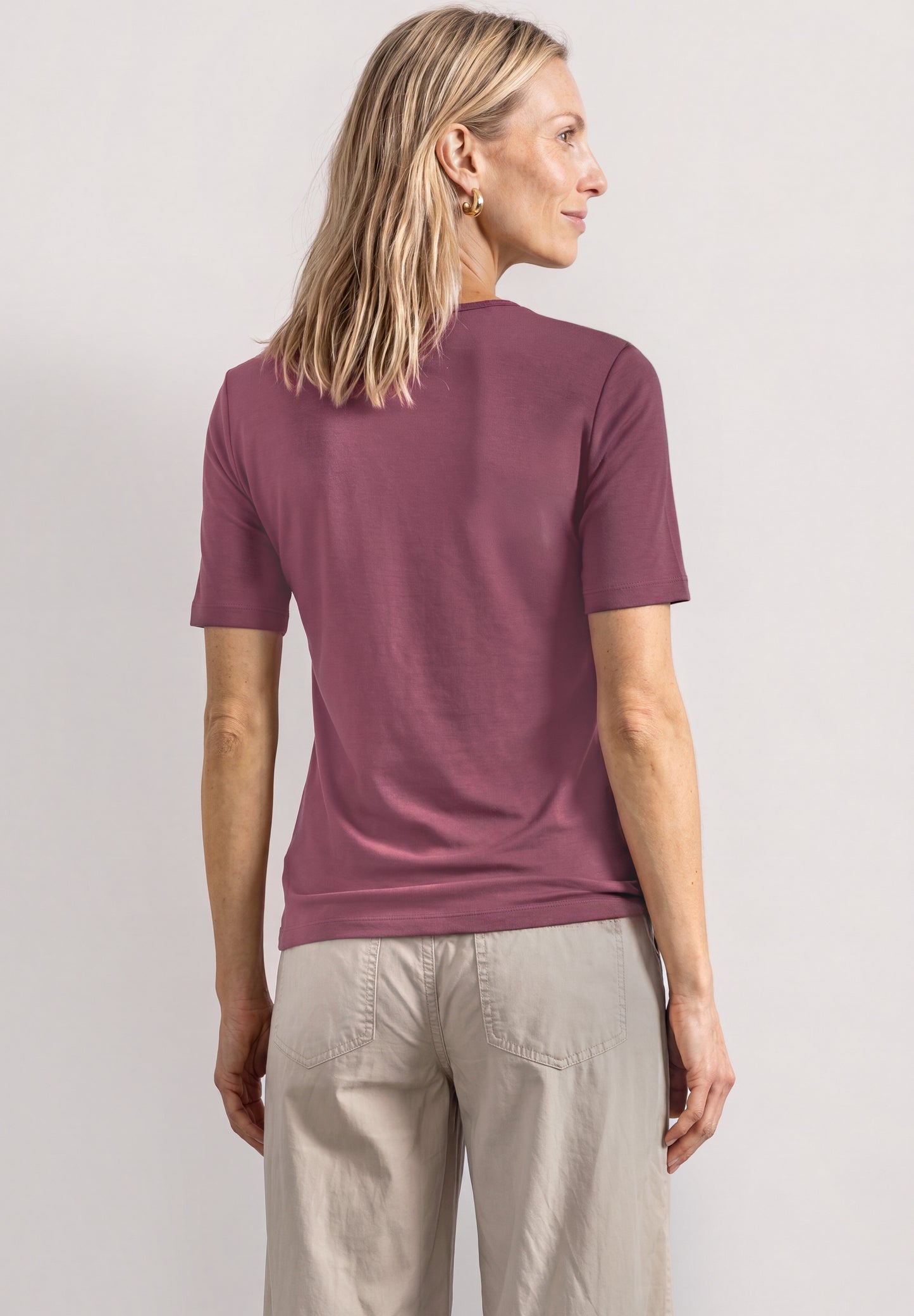 Street One - Damen T-Shirt mit Herzausschnitt - Farbe: dark clouded blush