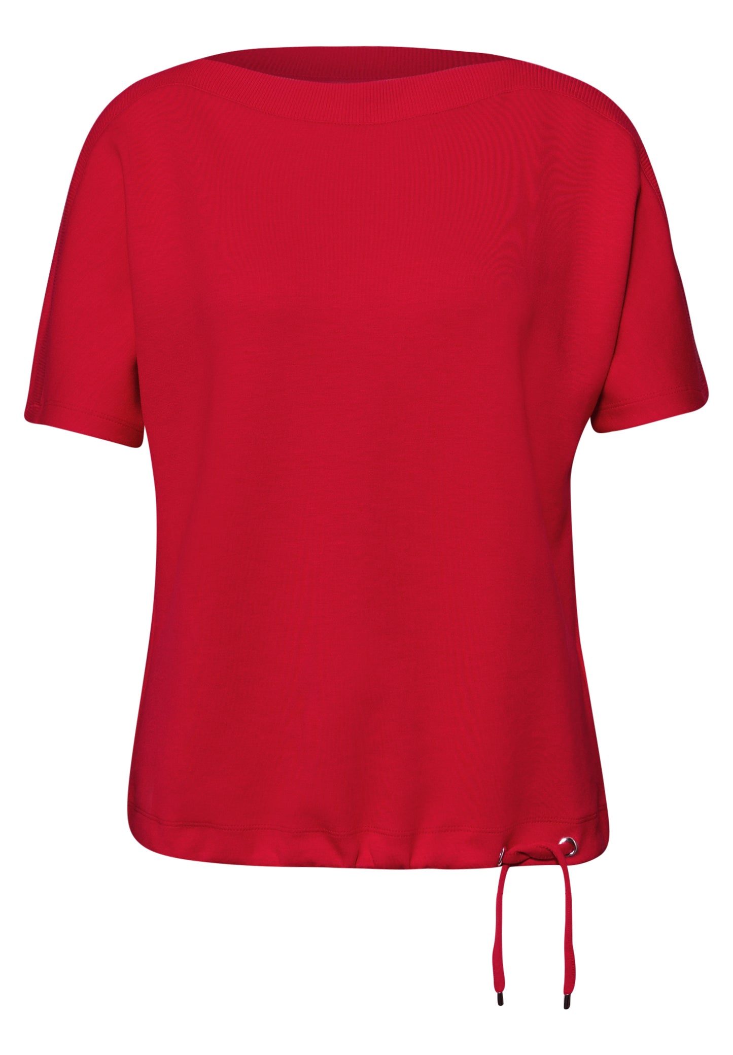 Street One - Dropped Shoulder Shirt mit Rippdetail - Farbe: salsa red