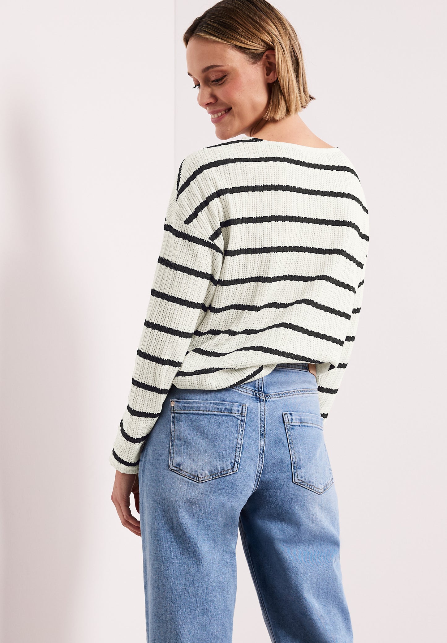 Street One - Langarm Shirt im Strick-Look - Farbe: shadowed navy