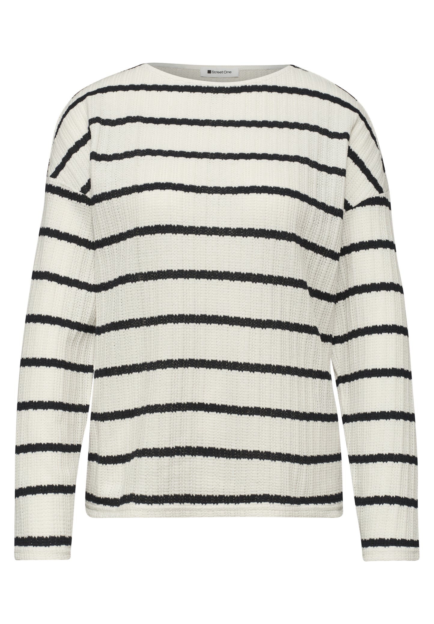 Street One - Langarm Shirt im Strick-Look - Farbe: shadowed navy