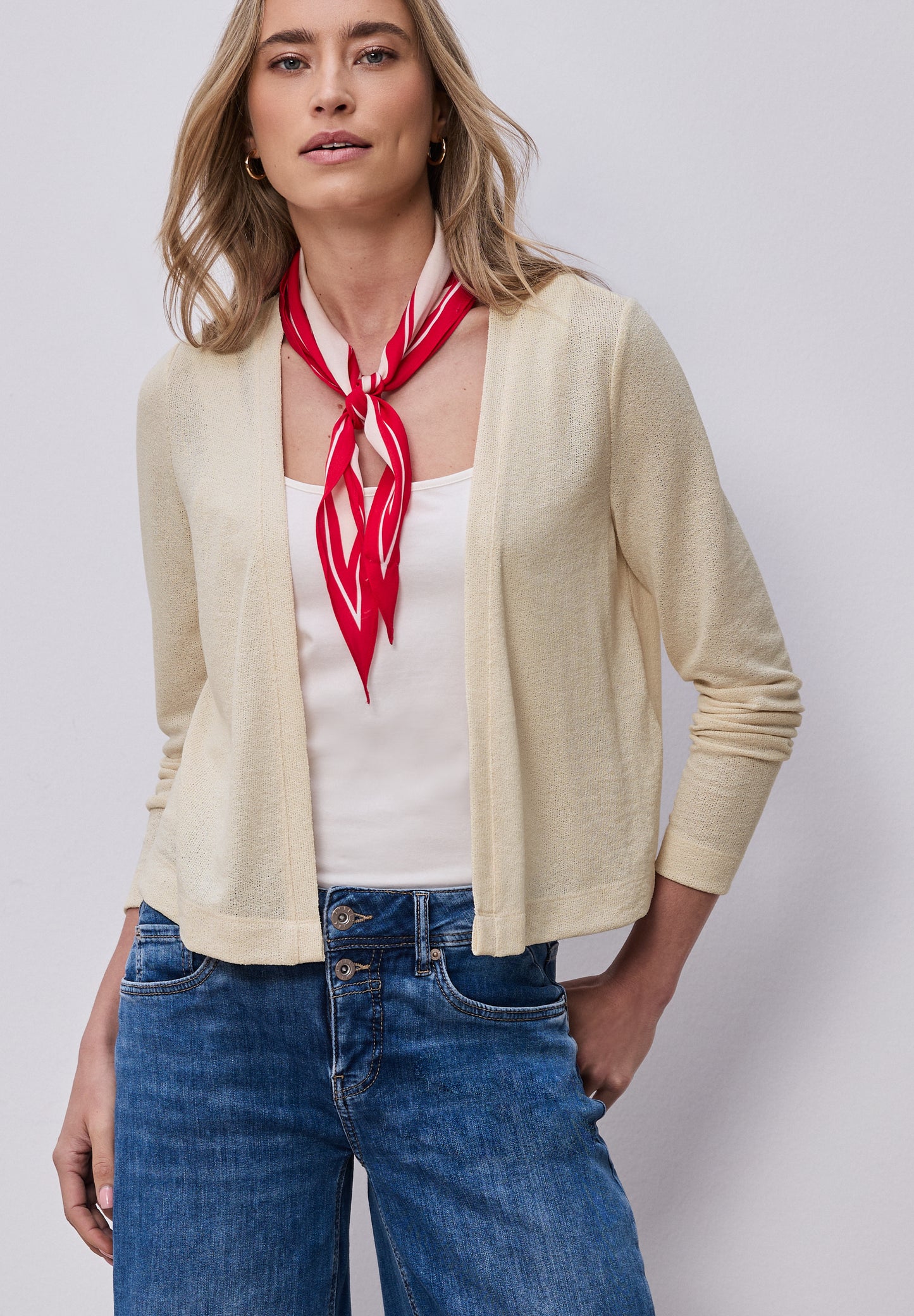 Street One - Langarm Jacke in offener Passform - Farbe: smoke beige