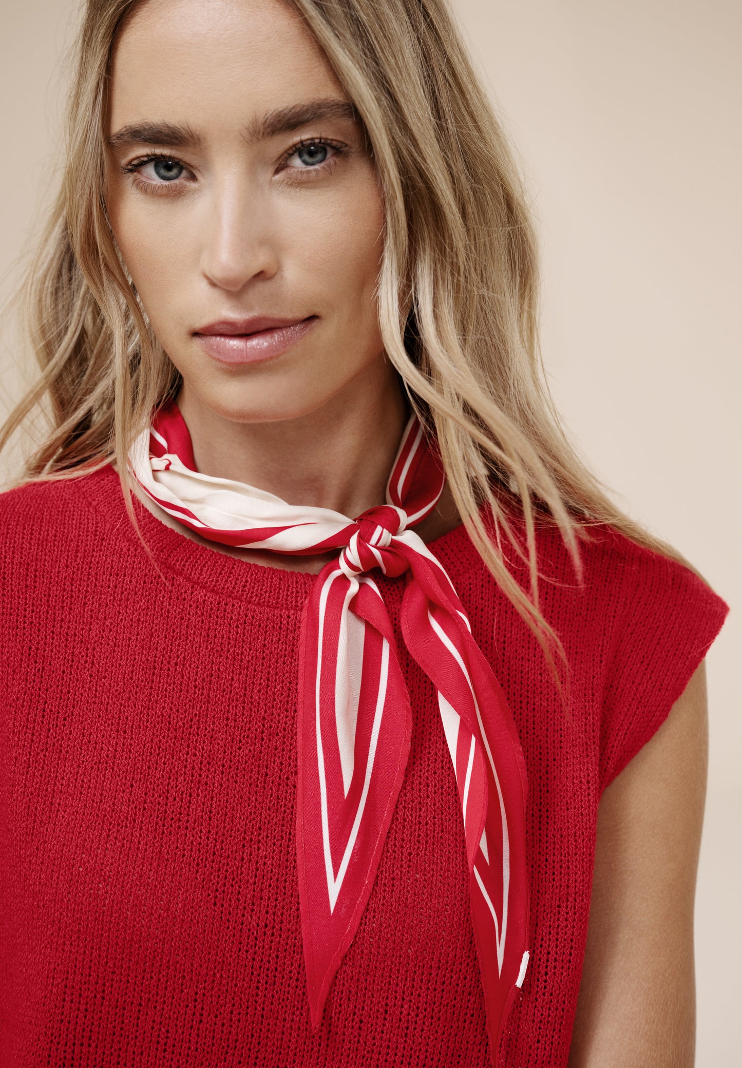 Street One - Dropped Shoulder Top im Strick-Look - Farbe: salsa red
