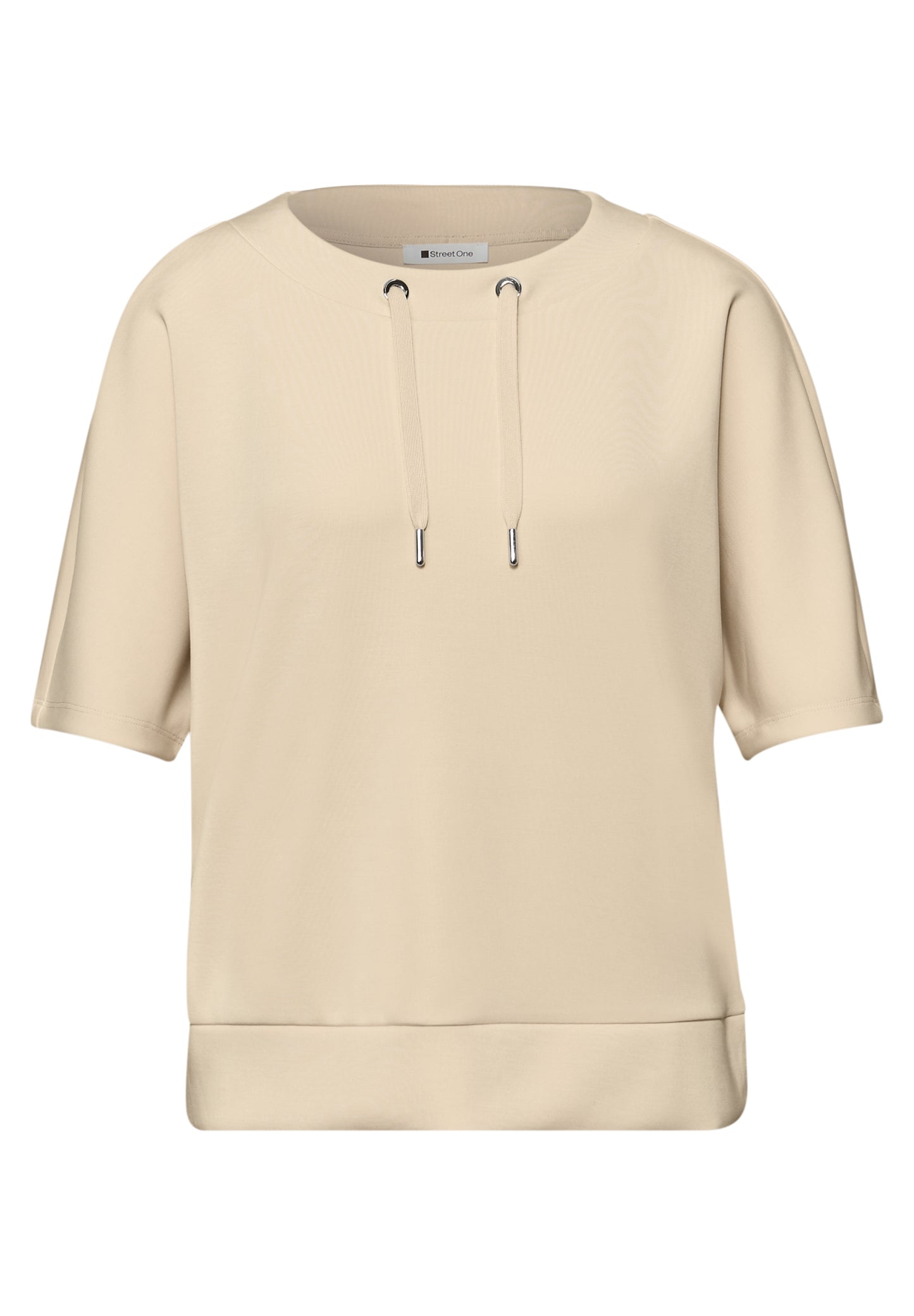 Street One - Dropped Shoulder Shirt im Silk-Look - Farbe: smoke beige