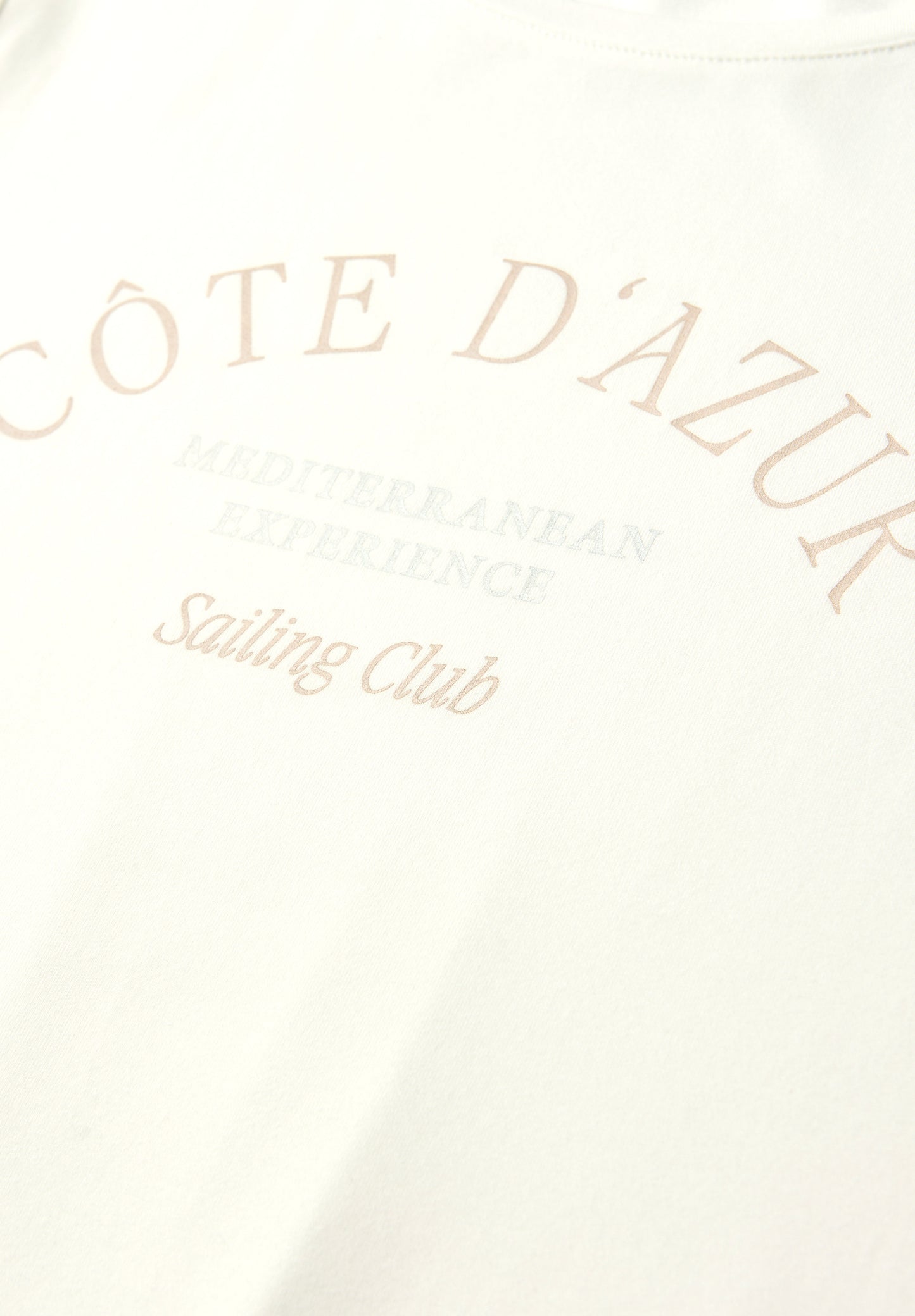 Street One - T-Shirt mit Rundhals und Wording - Farbe: off white