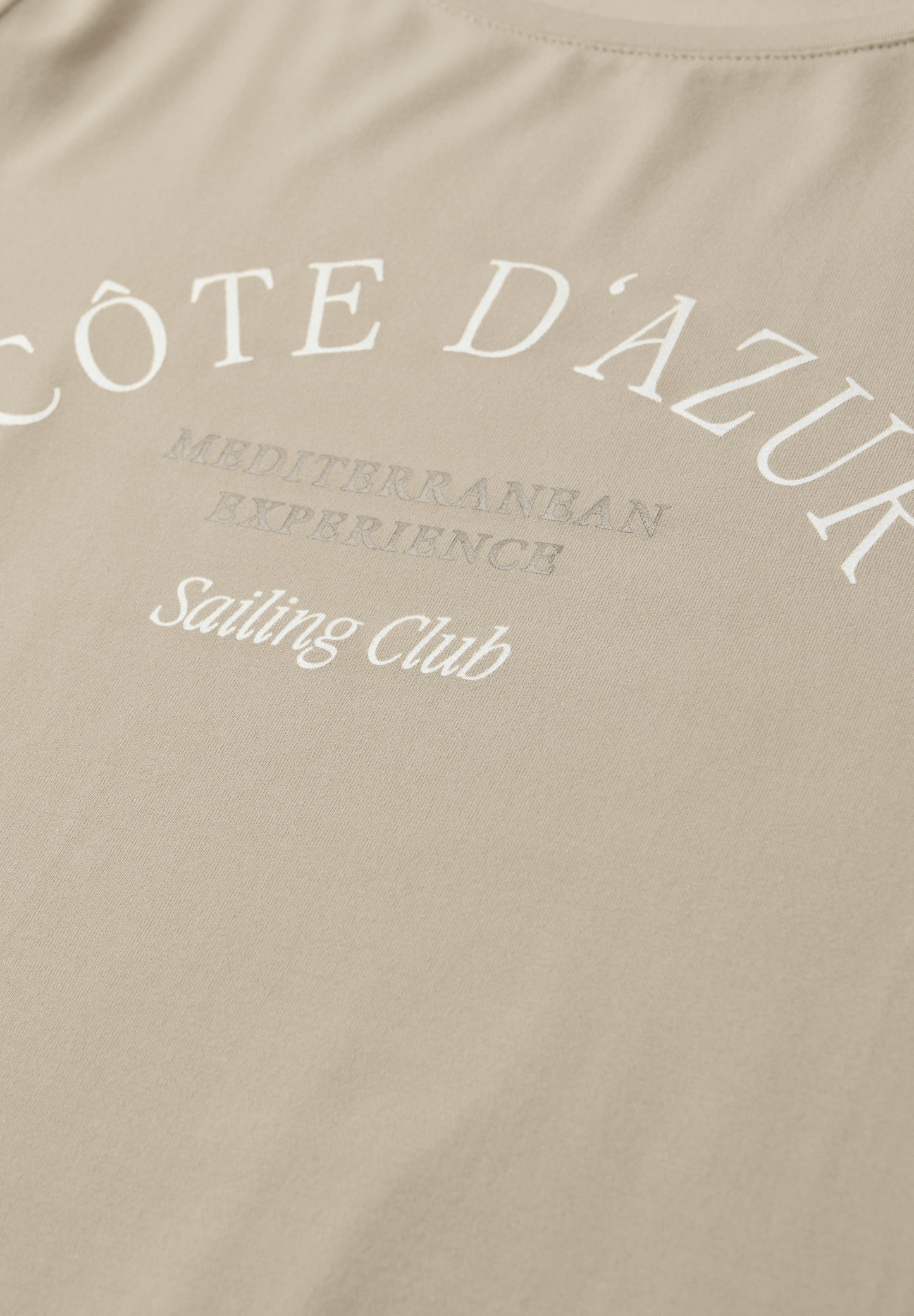 Street One - T-Shirt mit Rundhals und Wording - Farbe: cobble stone