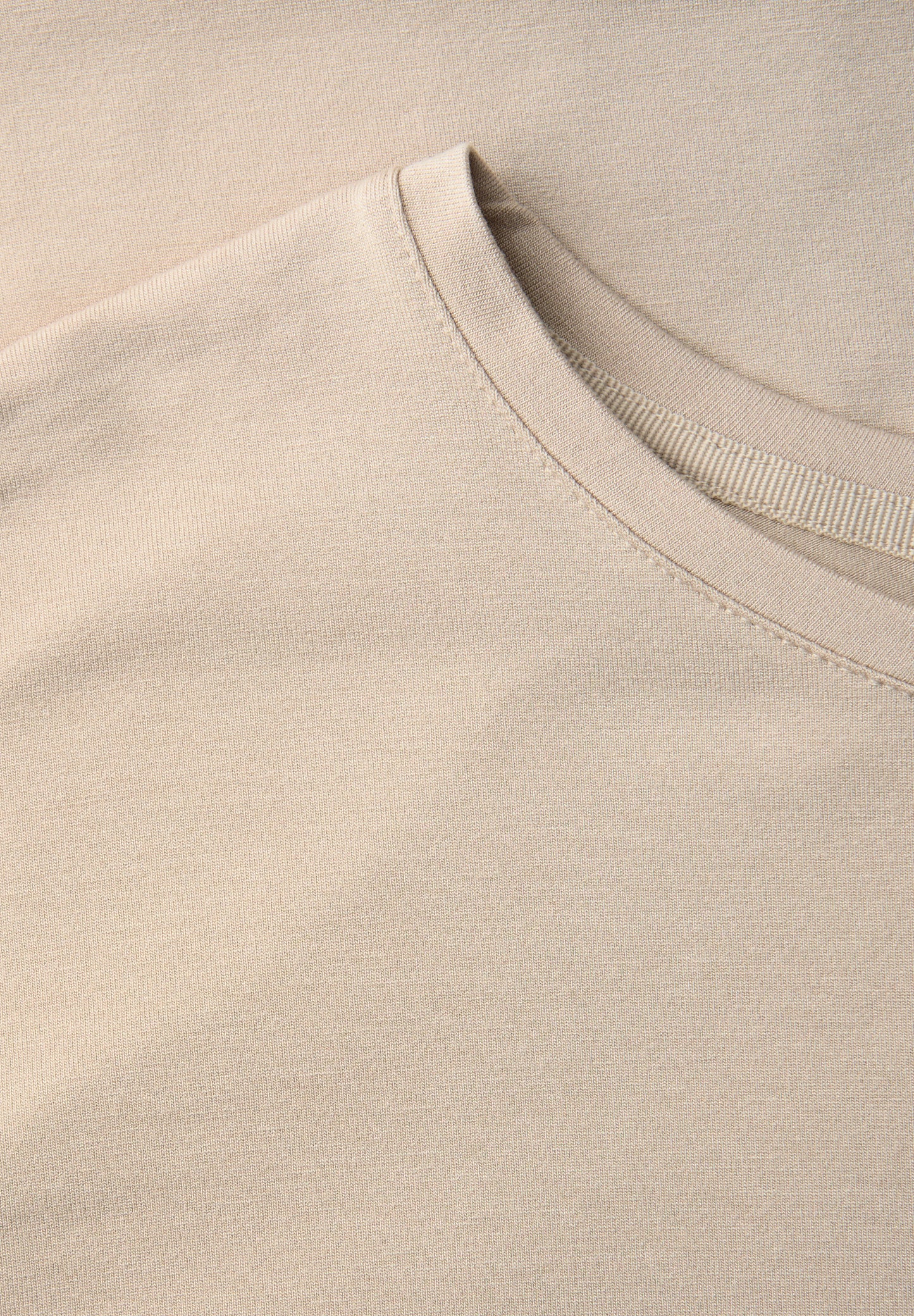 Street One - Basic T-Shirt mit Dropped Shoulders - Farbe: cotton beige