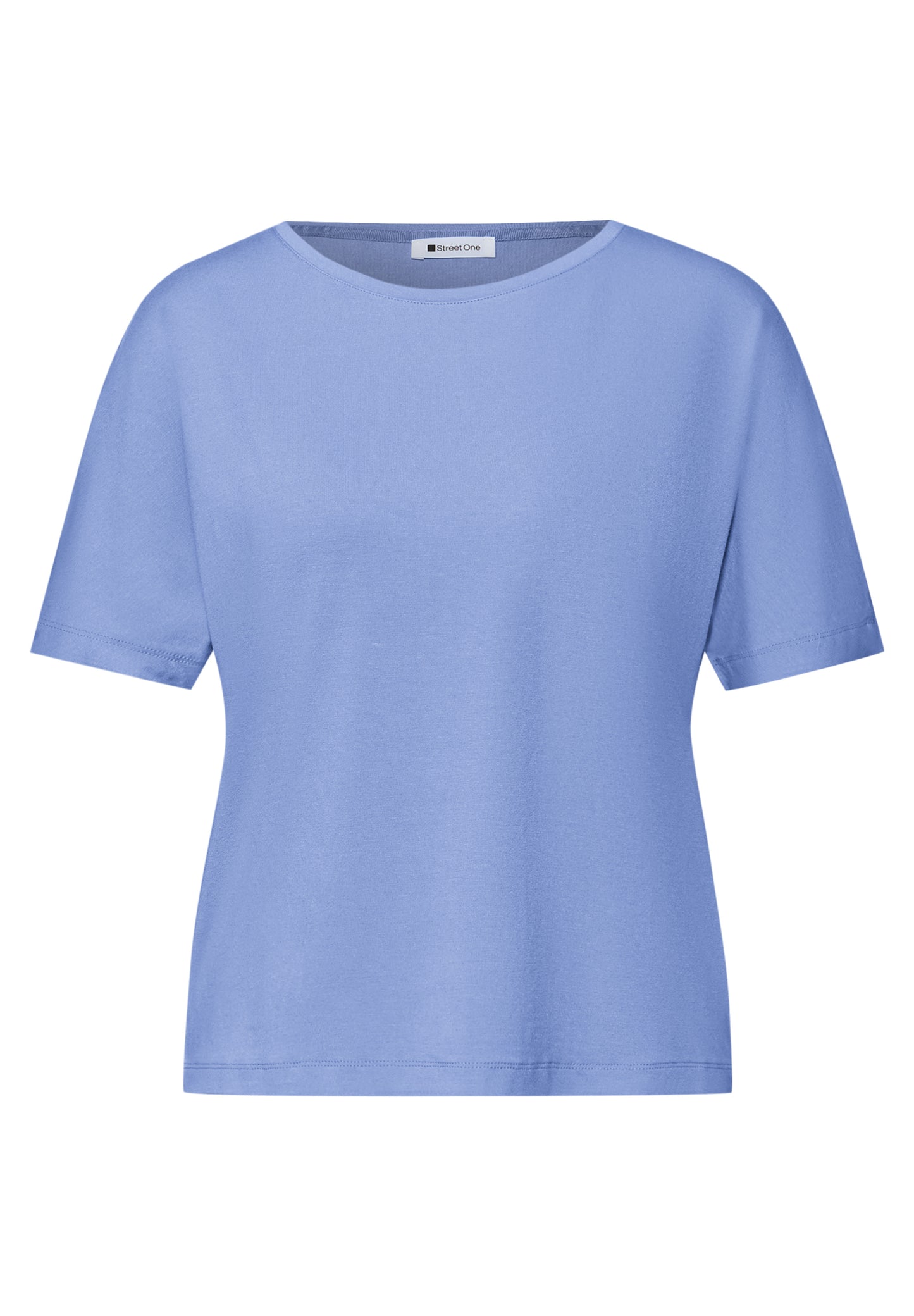 Street One - Basic T-Shirt mit Dropped Shoulders - Farbe: drift blue