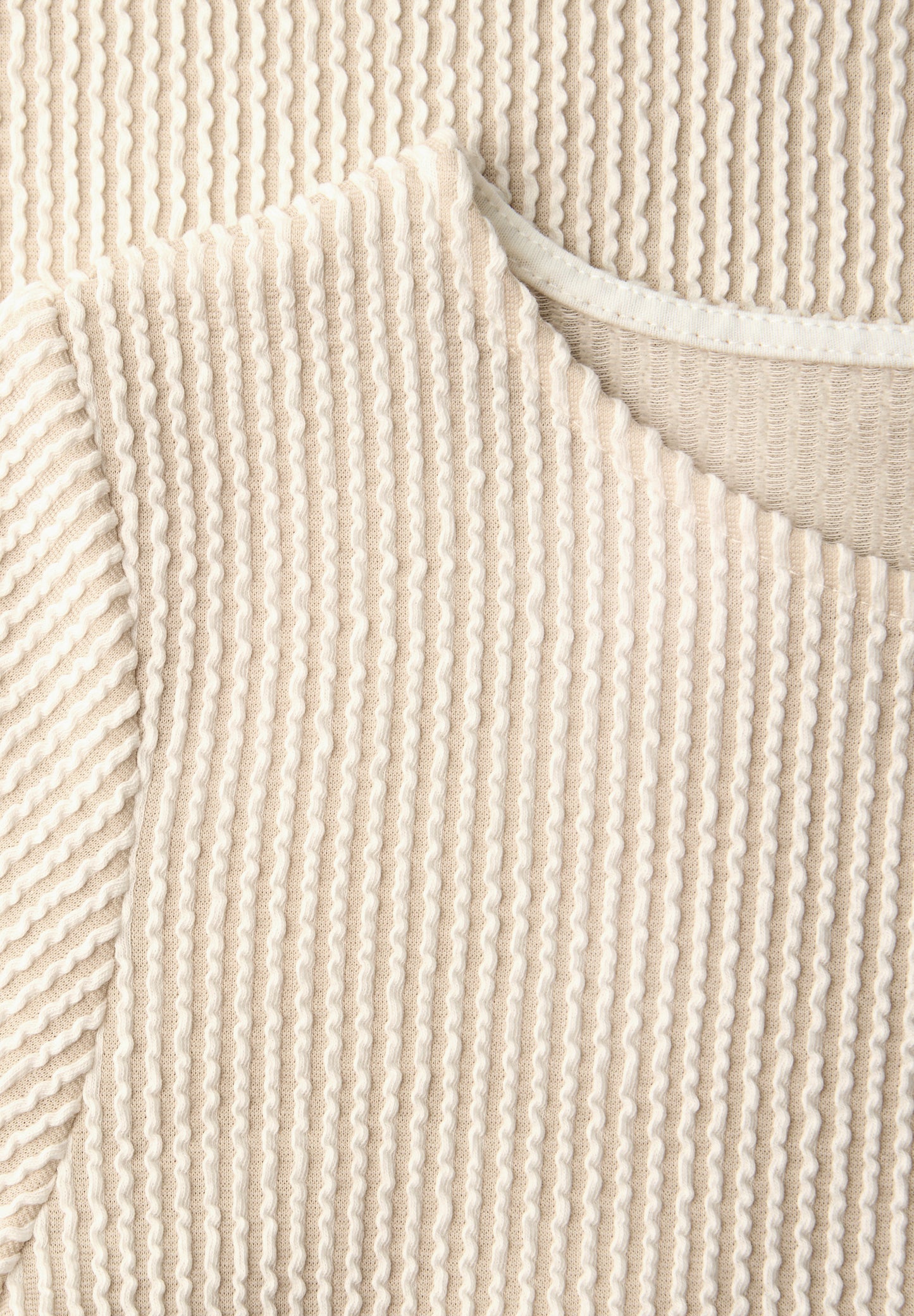 Street One - Kurzarm Shirt mit Strukturstreifen - Farbe: clay sand