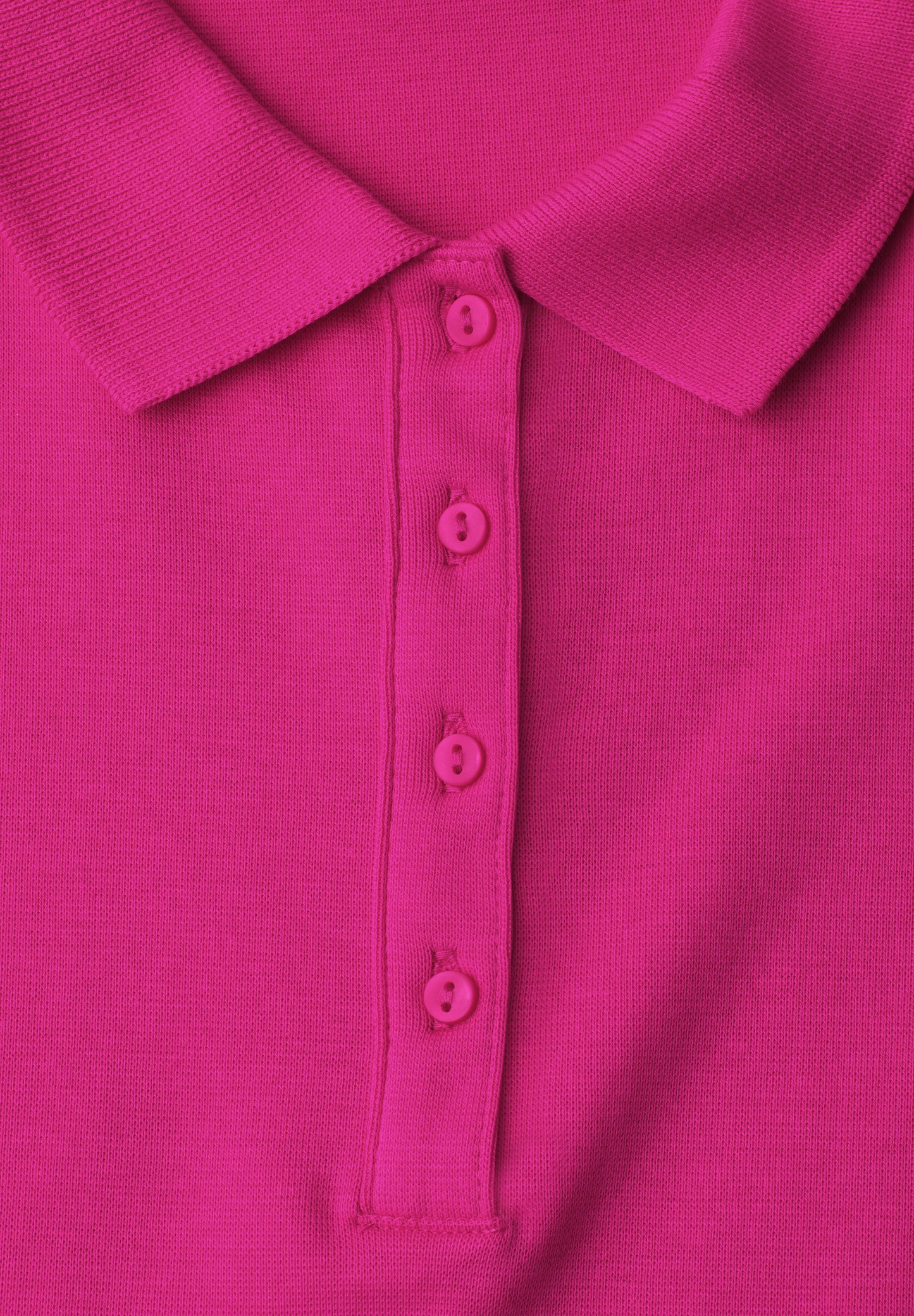 Street One - Kurzarm Poloshirt in Rippstruktur - Farbe: magenta dream