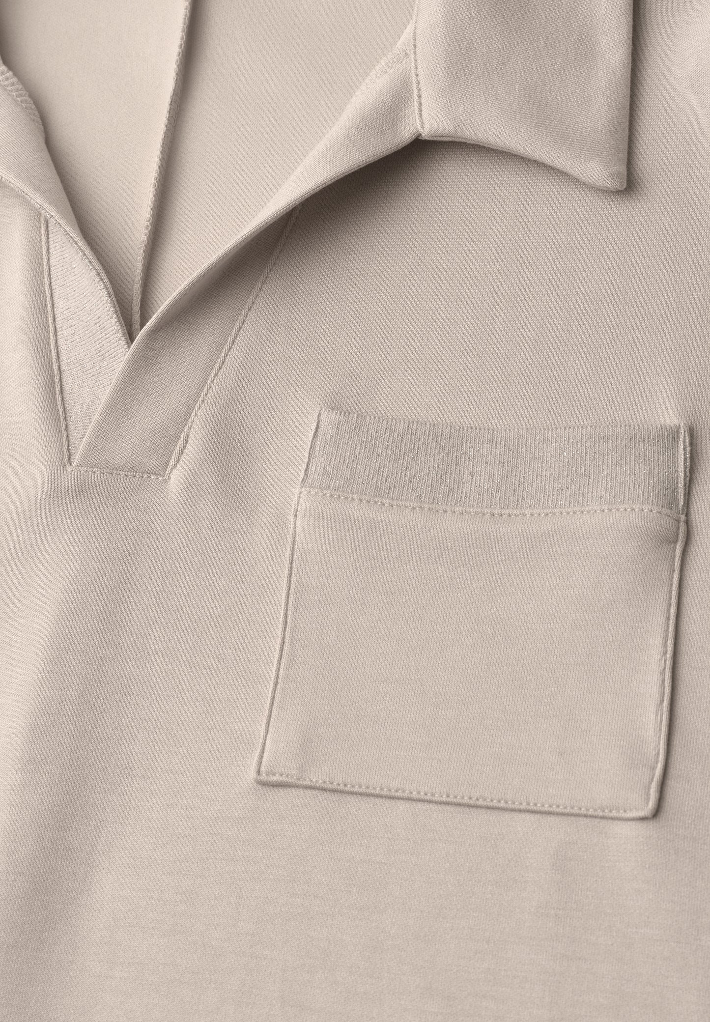 Street One - Kurzarm Poloshirt mit Glitzer - Farbe: clay sand