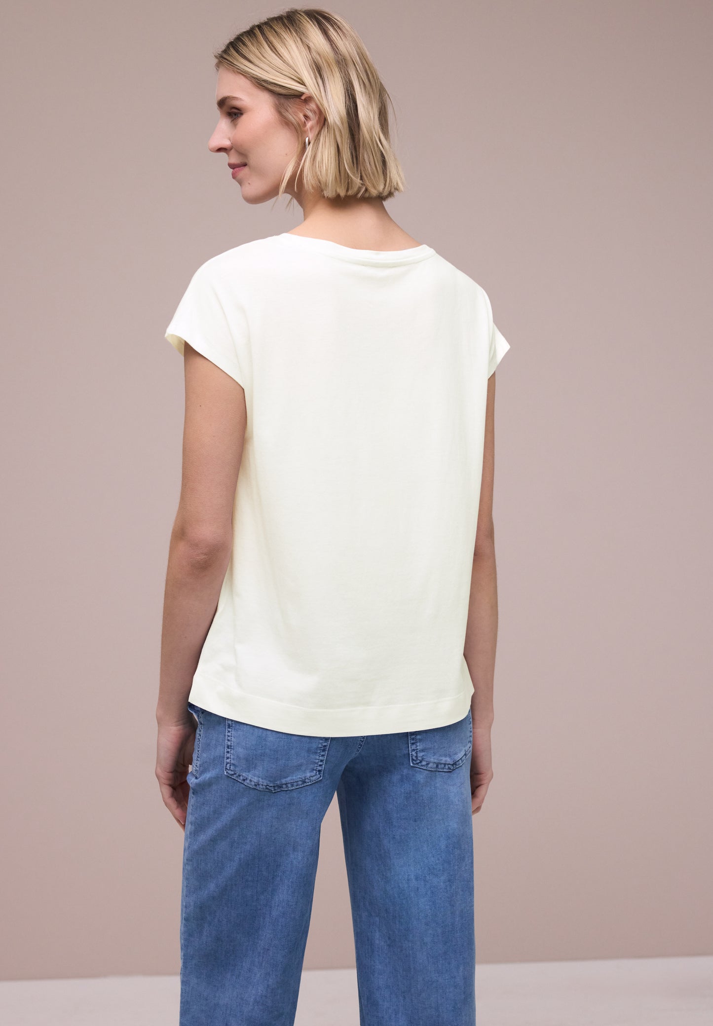 Street One - Dropped Shoulder Shirt mit Print - Farbe: off white