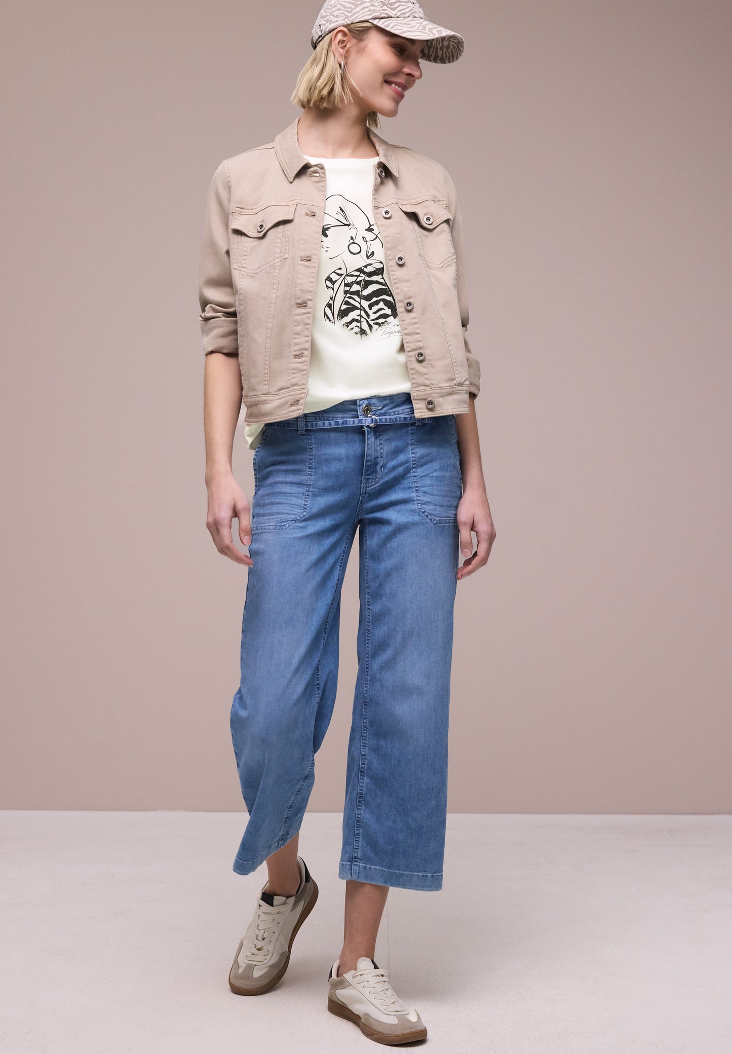 Street One - Dropped Shoulder Shirt mit Print - Farbe: off white