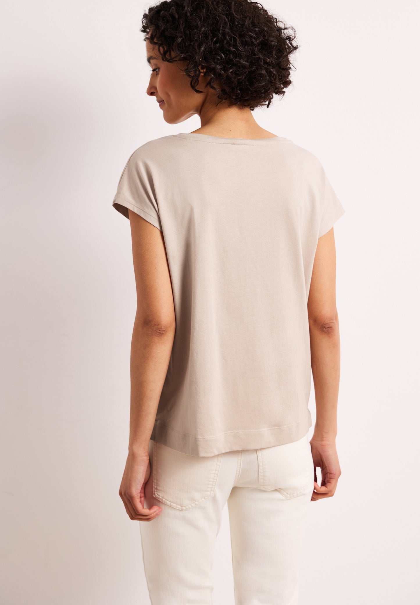 Street One - Dropped Shoulder Shirt mit Print - Farbe: clay sand