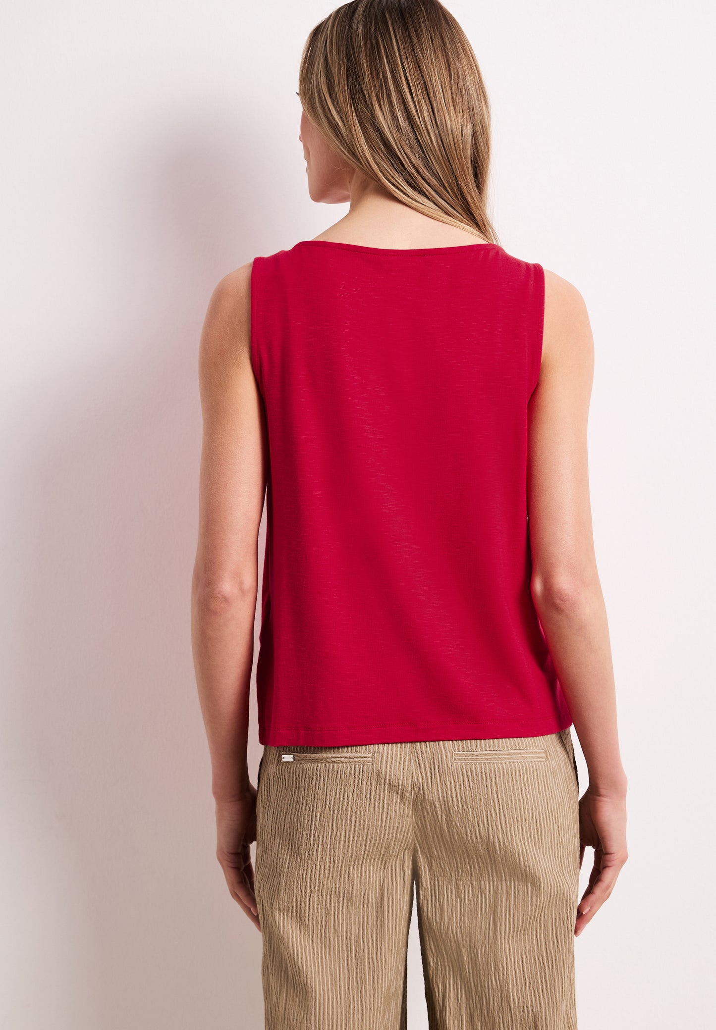 Street One - Top mit Rundhals und Schulterdetail - Farbe: salsa red